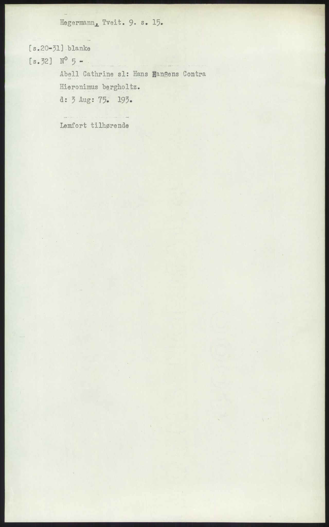 Samlinger til kildeutgivelse, Diplomavskriftsamlingen, AV/RA-EA-4053/H/Ha, p. 1455