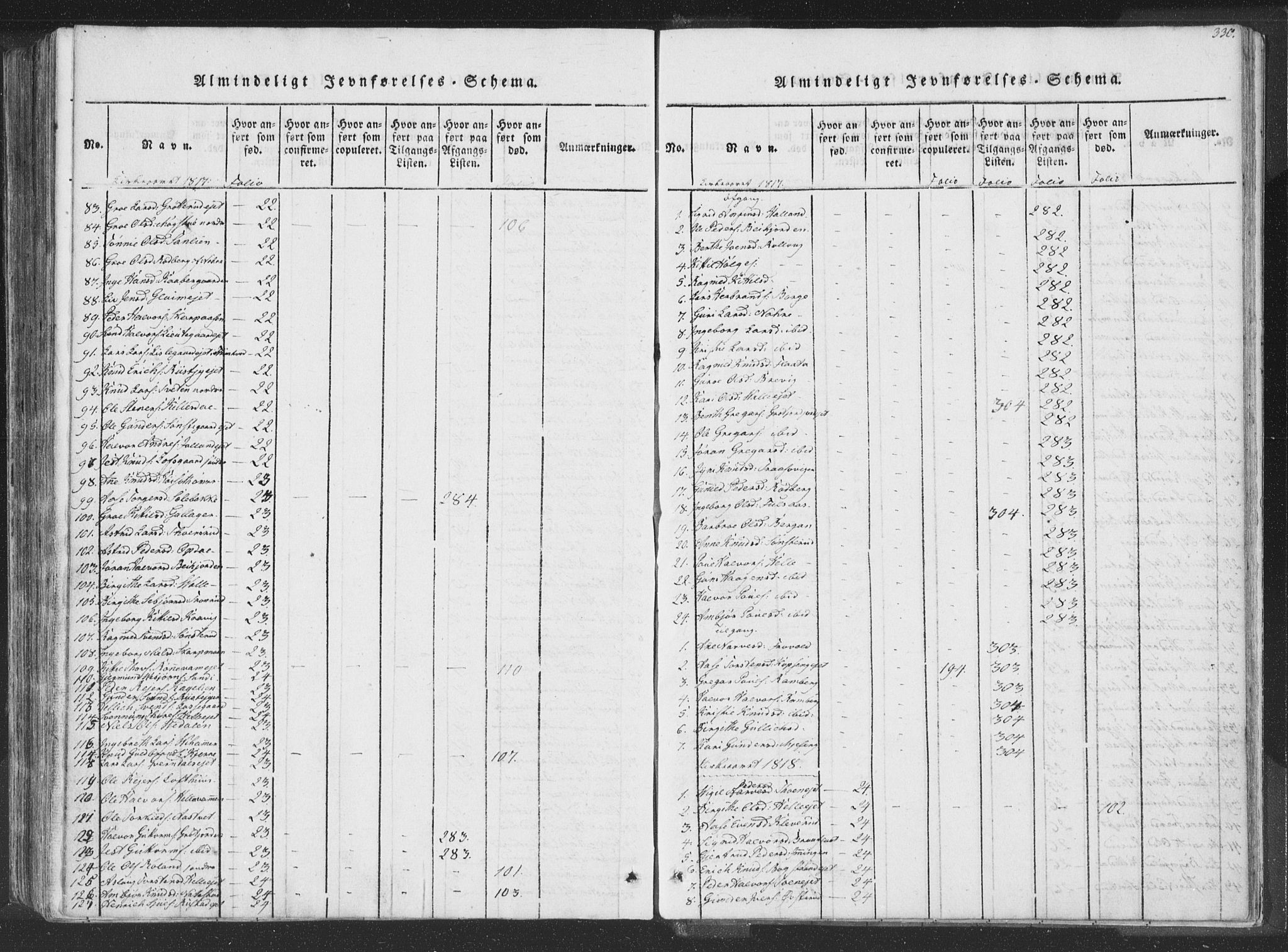 Rollag kirkebøker, AV/SAKO-A-240/F/Fa/L0006: Parish register (official) no. I 6, 1814-1828, p. 330