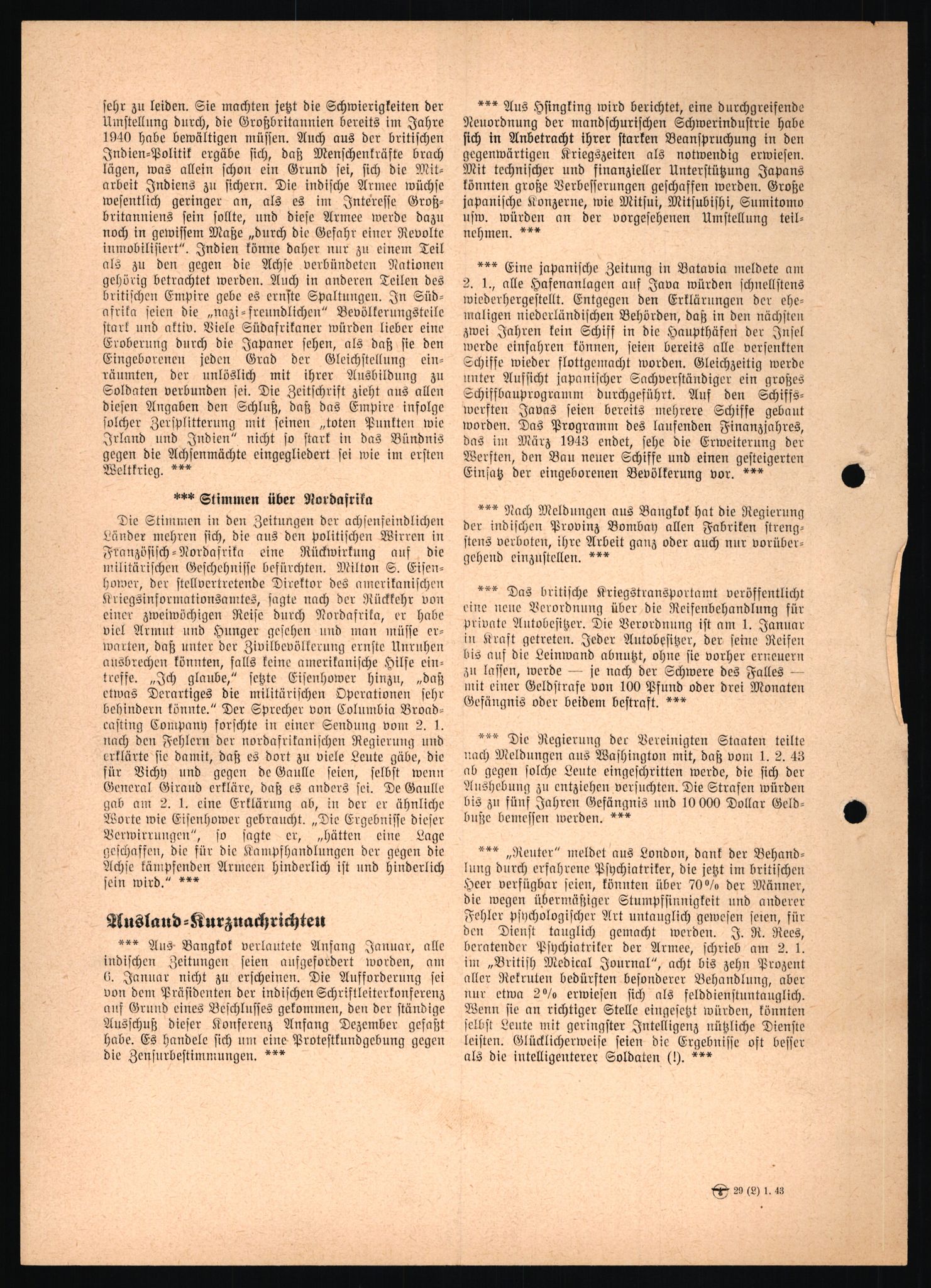 Forsvarets Overkommando. 2 kontor. Arkiv 11.4. Spredte tyske arkivsaker, AV/RA-RAFA-7031/D/Dar/Dara/L0021: Nachrichten des OKW, 1943-1945, p. 3