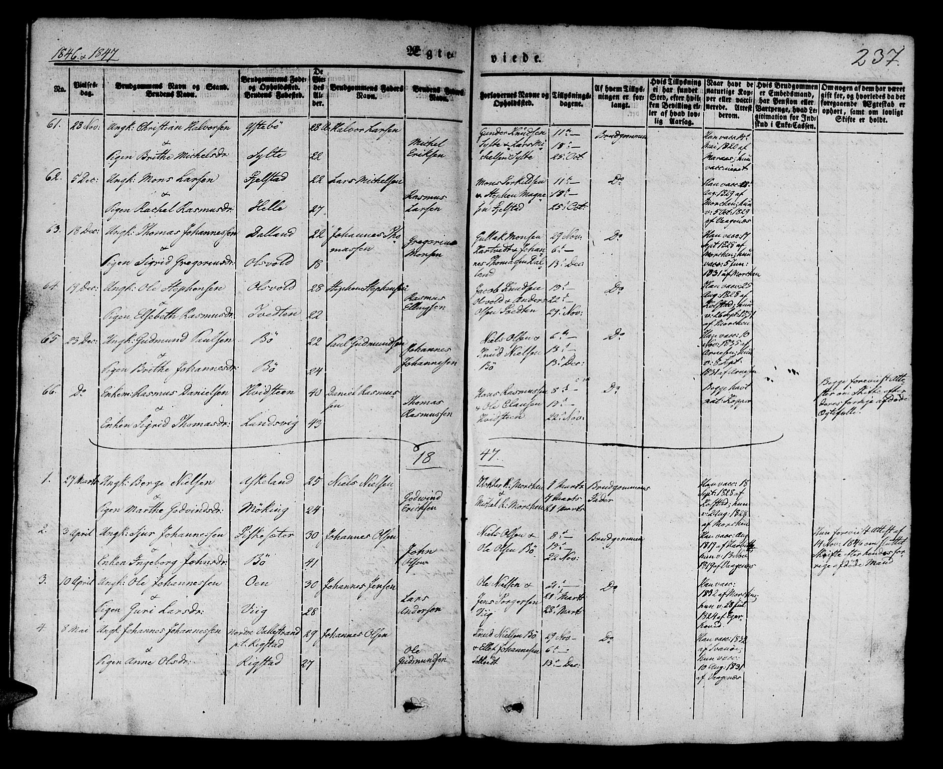 Manger sokneprestembete, AV/SAB-A-76801/H/Haa: Parish register (official) no. A 5, 1839-1848, p. 237
