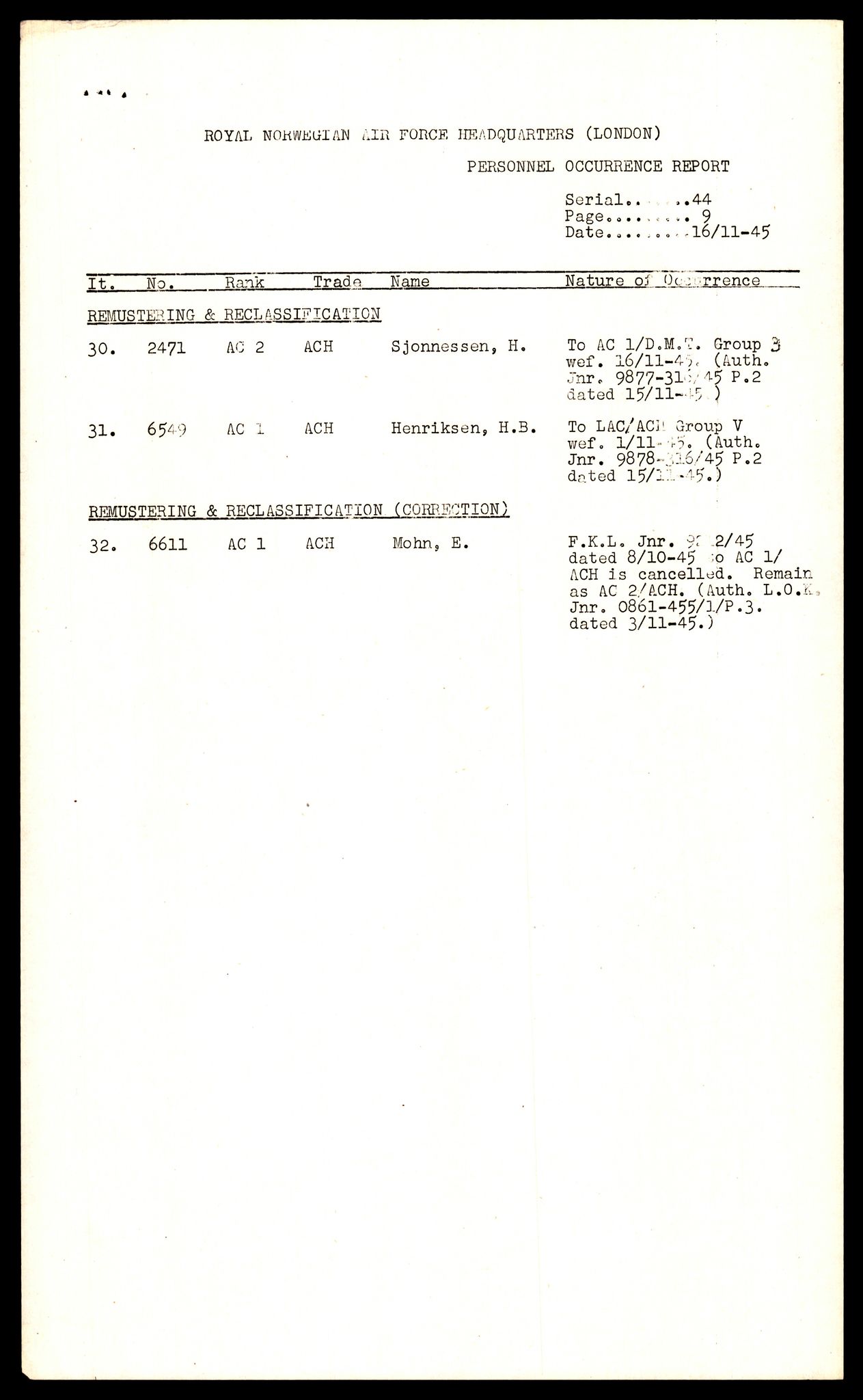 Forsvaret, Luftfartsrådet/Statens luftfartsstyre, AV/RA-RAFA-5942/F/L0042: Norges Luftfartstyre., 1941-1945, p. 1208