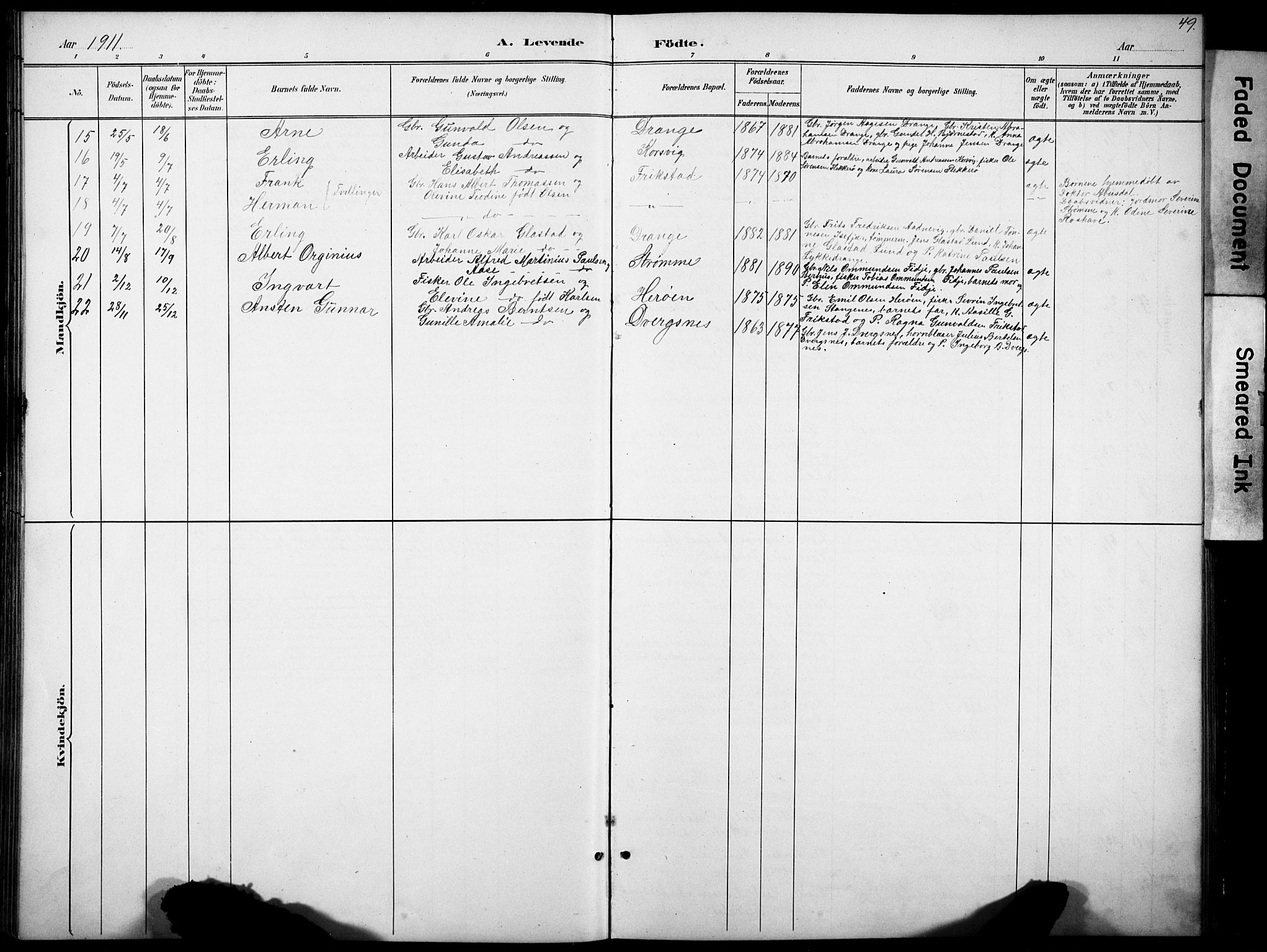 Oddernes sokneprestkontor, SAK/1111-0033/F/Fb/Fbb/L0002: Parish register (copy) no. B 2, 1889-1933, p. 49