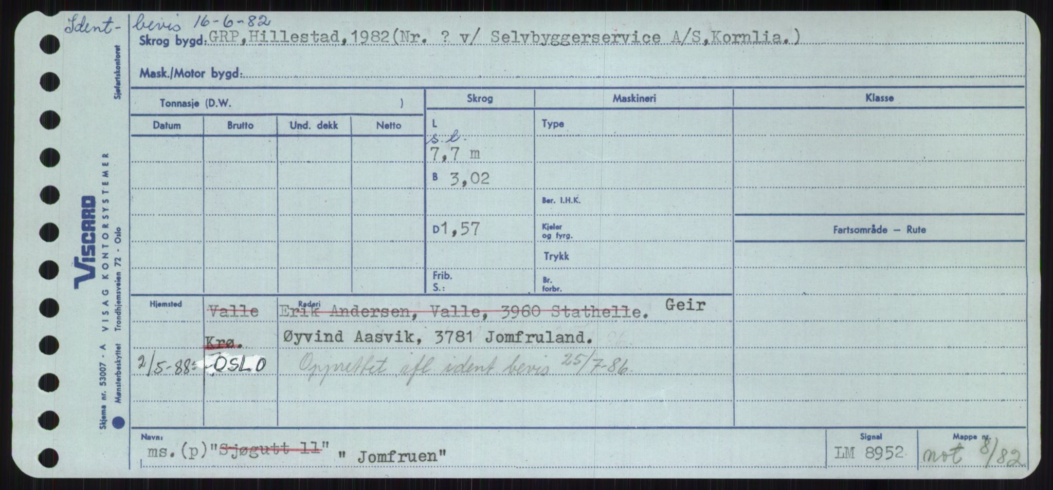 Sjøfartsdirektoratet med forløpere, Skipsmålingen, RA/S-1627/H/Ha/L0003/0001: Fartøy, Hilm-Mar / Fartøy, Hilm-Kol, p. 537