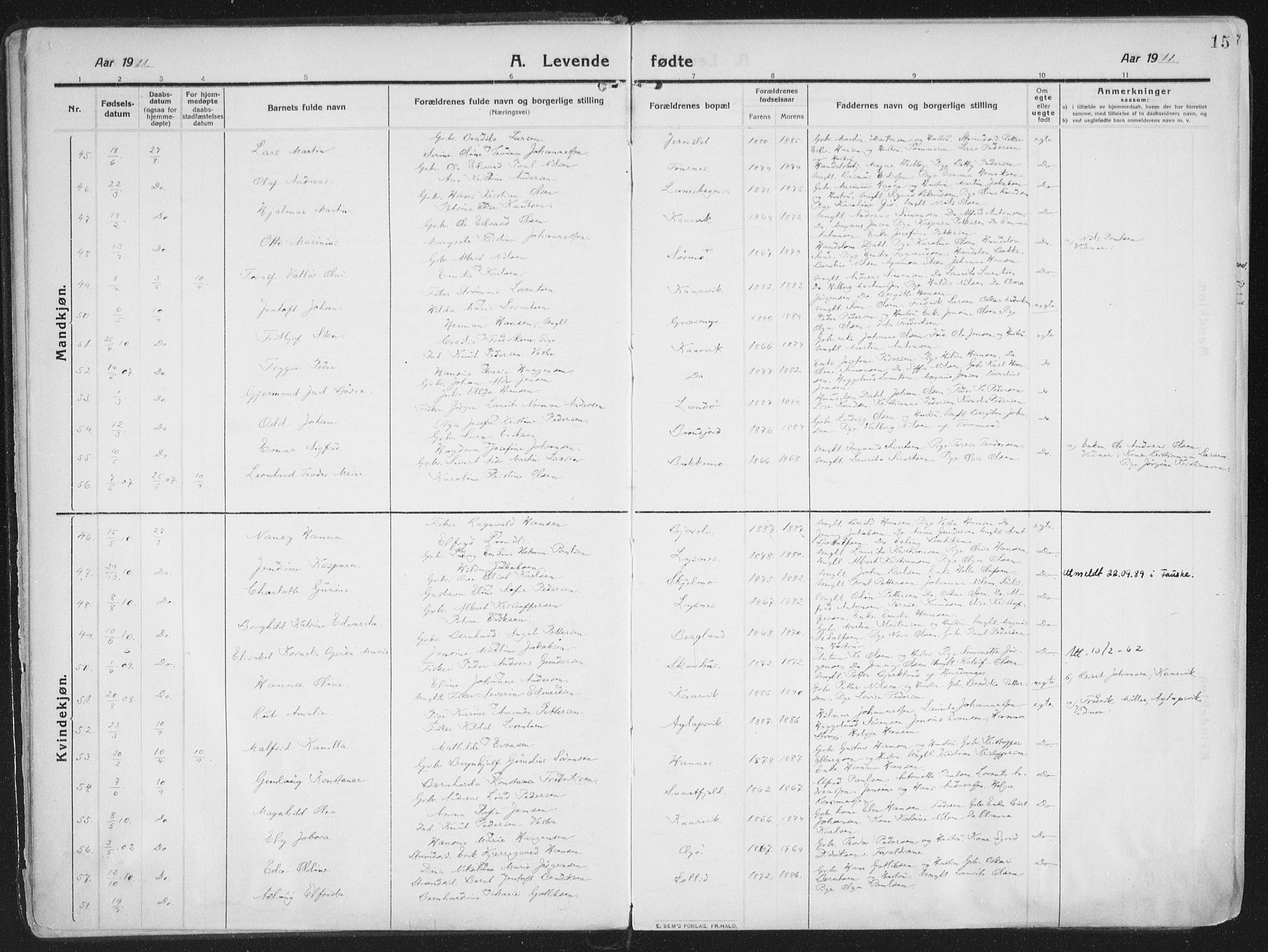 Lenvik sokneprestembete, SATØ/S-1310/H/Ha/Haa/L0016kirke: Parish register (official) no. 16, 1910-1924, p. 15