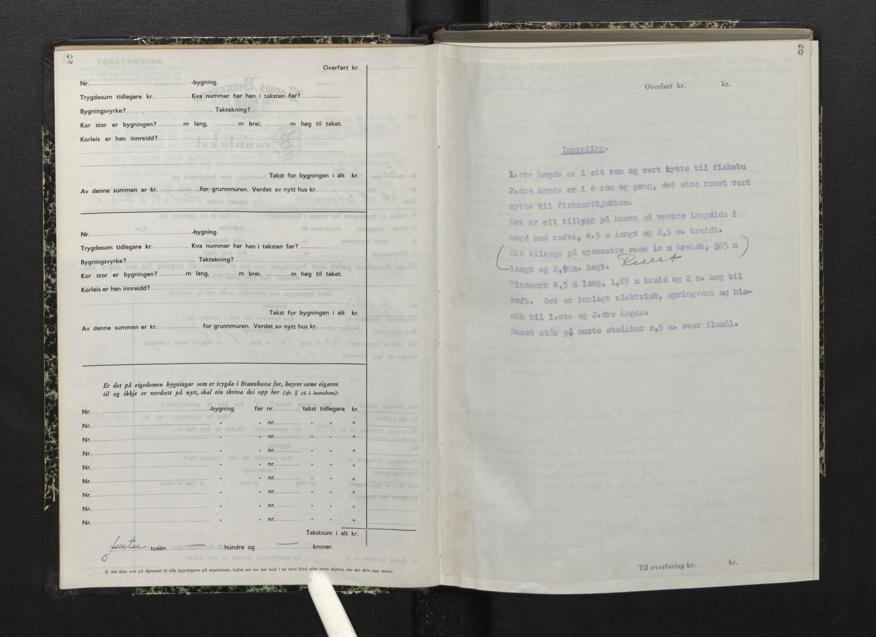 Lensmannen i Bremanger, AV/SAB-A-26701/0012/L0010: Branntakstprotokoll, skjematakst, 1950-1955, p. 2-3