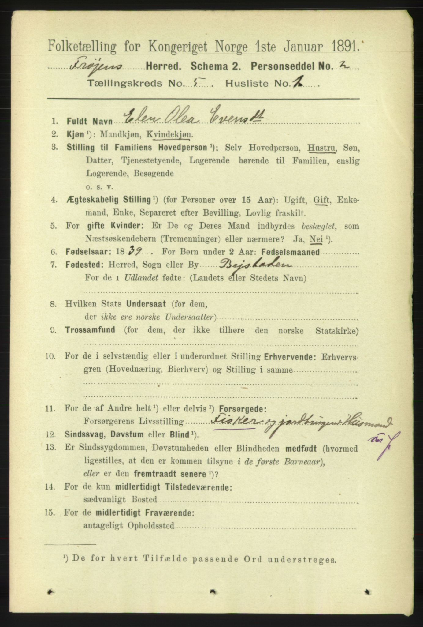 RA, 1891 census for 1619 Frøya, 1891, p. 3359