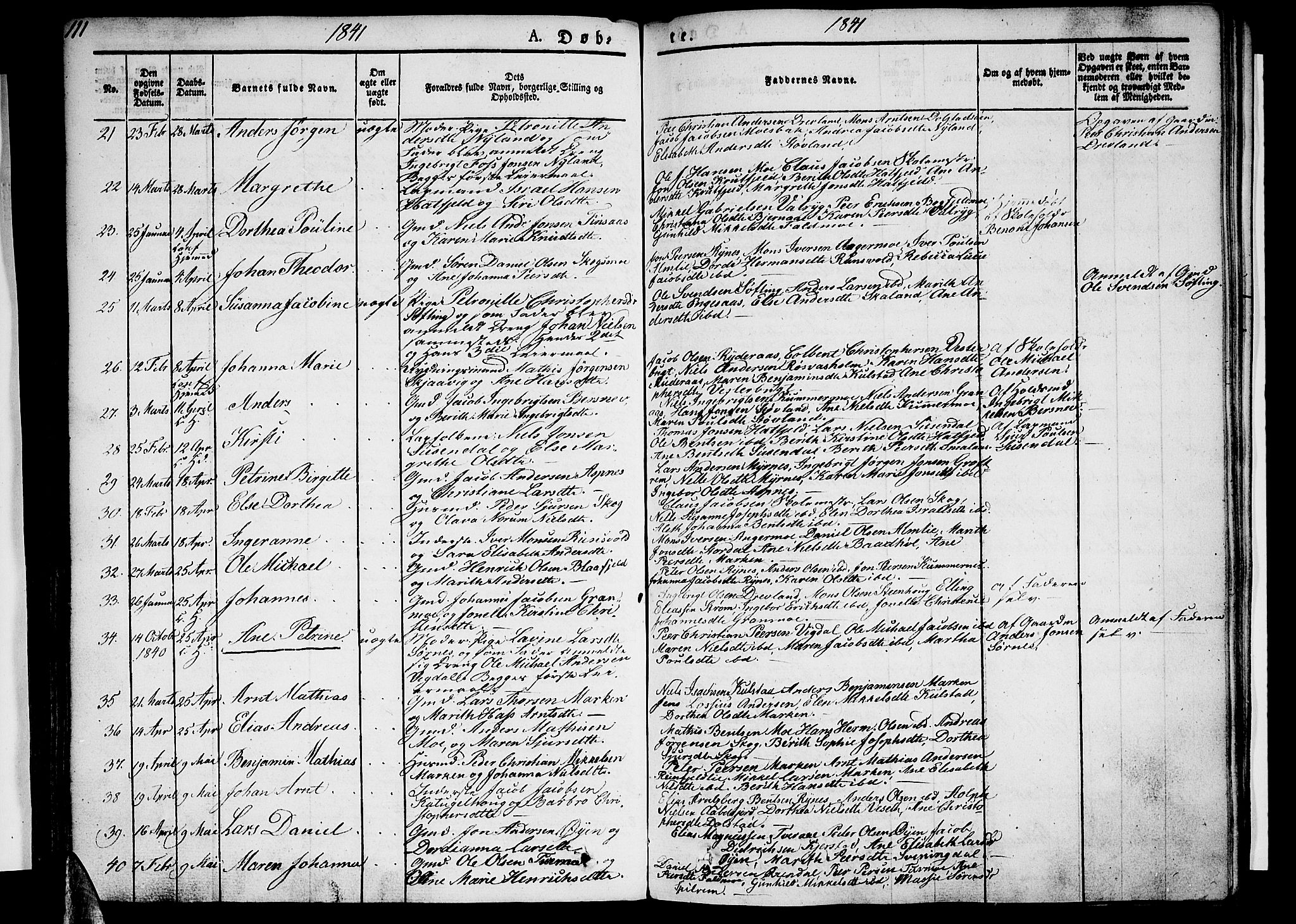 Ministerialprotokoller, klokkerbøker og fødselsregistre - Nordland, AV/SAT-A-1459/820/L0289: Parish register (official) no. 820A10, 1826-1845, p. 111