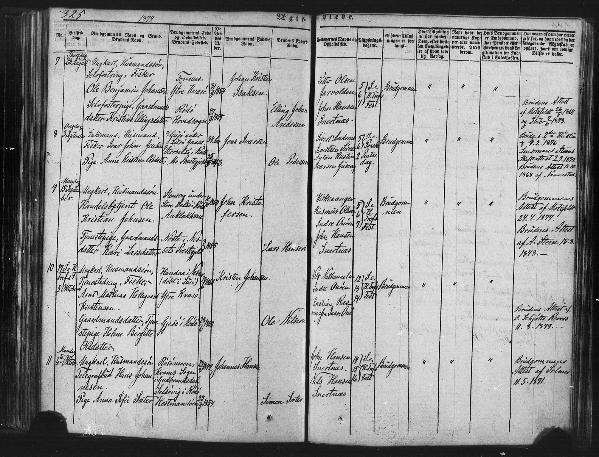 Ministerialprotokoller, klokkerbøker og fødselsregistre - Nordland, AV/SAT-A-1459/839/L0567: Parish register (official) no. 839A04, 1863-1879, p. 325