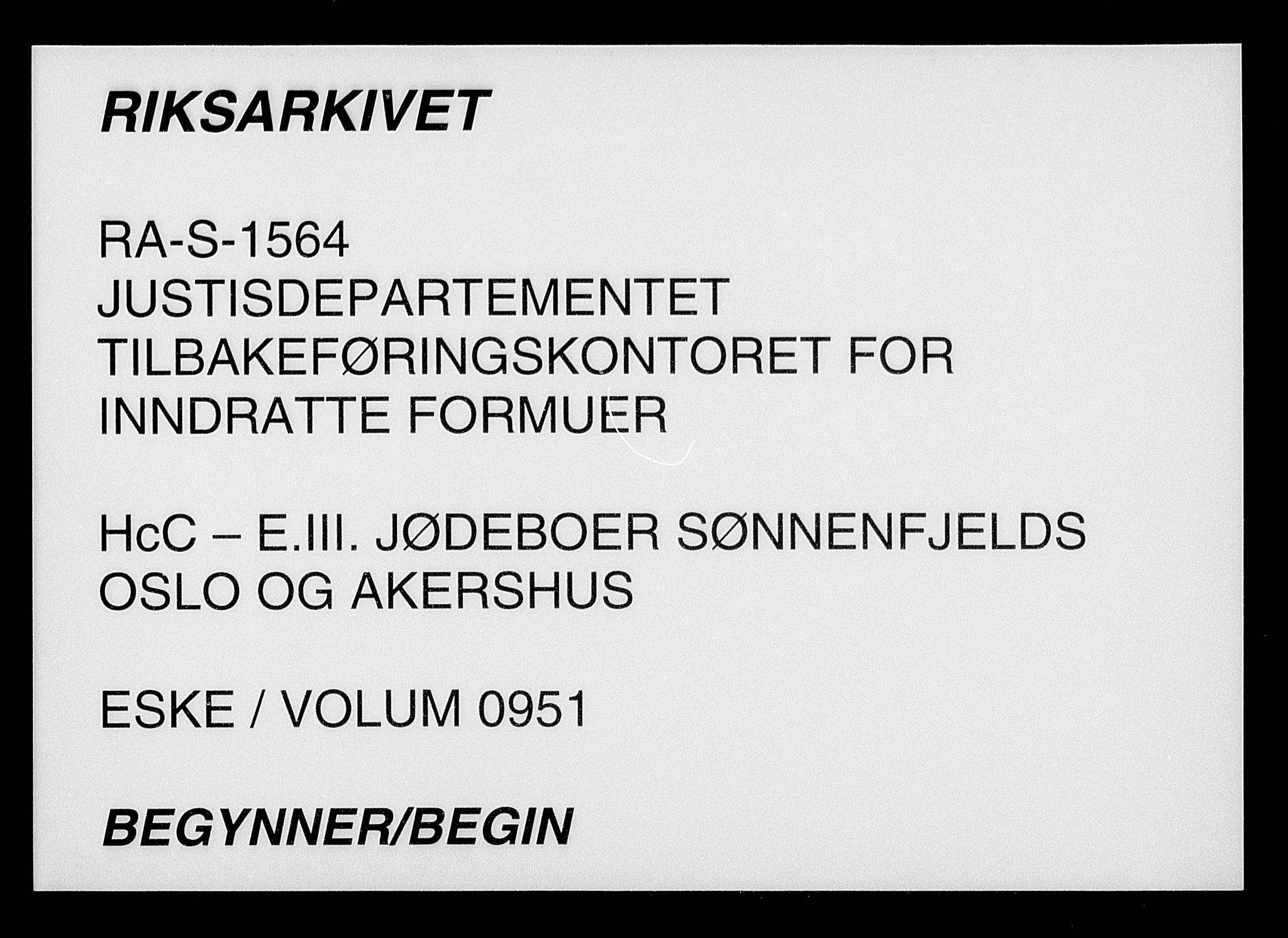 Justisdepartementet, Tilbakeføringskontoret for inndratte formuer, AV/RA-S-1564/H/Hc/Hcc/L0951: --, 1945-1947, p. 1