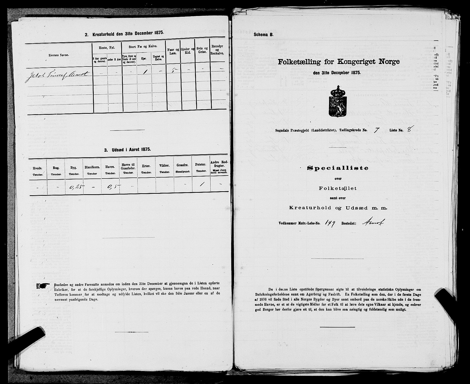 SAST, 1875 census for 1111L Sokndal/Sokndal, 1875, p. 578