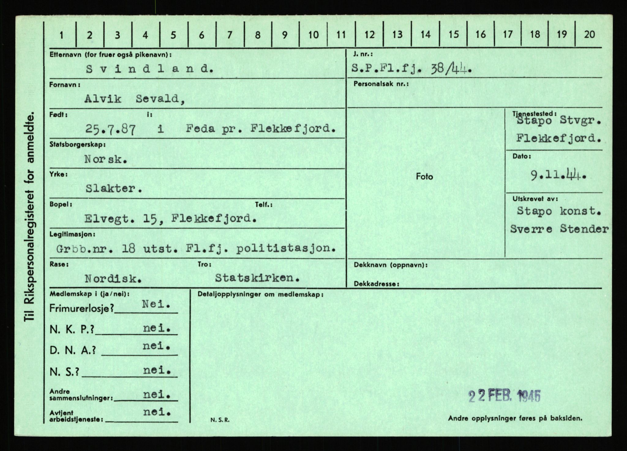 Statspolitiet - Hovedkontoret / Osloavdelingen, AV/RA-S-1329/C/Ca/L0015: Svea - Tøsse, 1943-1945, p. 595