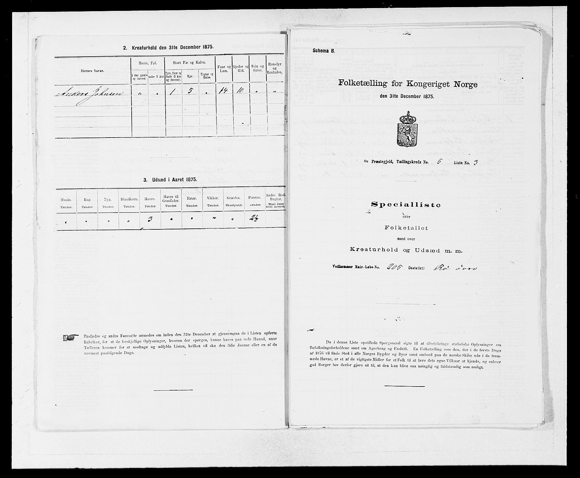 SAB, 1875 census for 1243P Os, 1875, p. 640