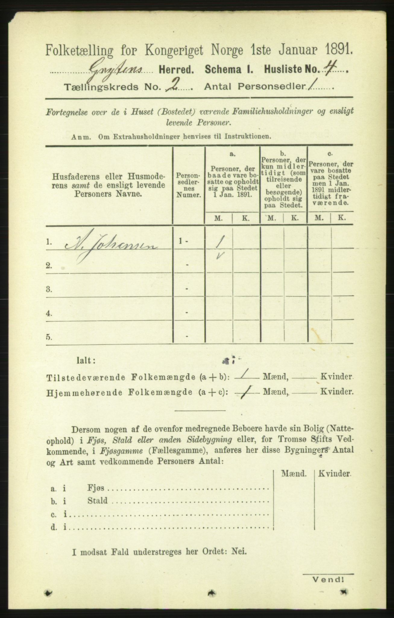 RA, 1891 census for 1539 Grytten, 1891, p. 352