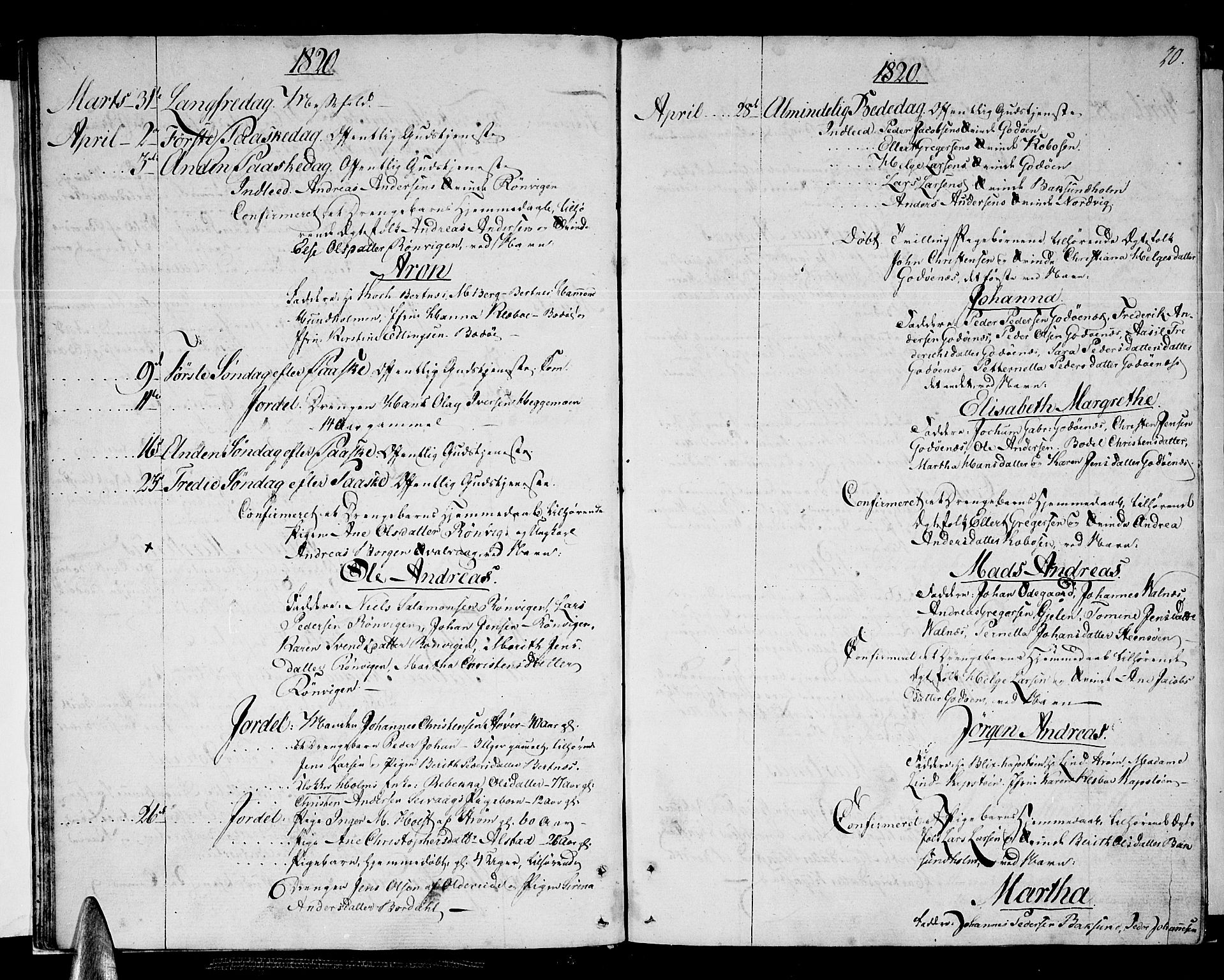 Ministerialprotokoller, klokkerbøker og fødselsregistre - Nordland, AV/SAT-A-1459/801/L0005: Parish register (official) no. 801A05, 1818-1834, p. 20