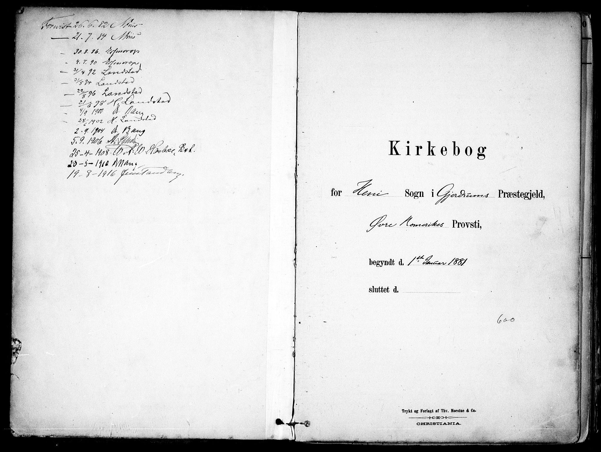 Gjerdrum prestekontor Kirkebøker, SAO/A-10412b/F/Fb/L0001: Parish register (official) no. II 1, 1881-1921