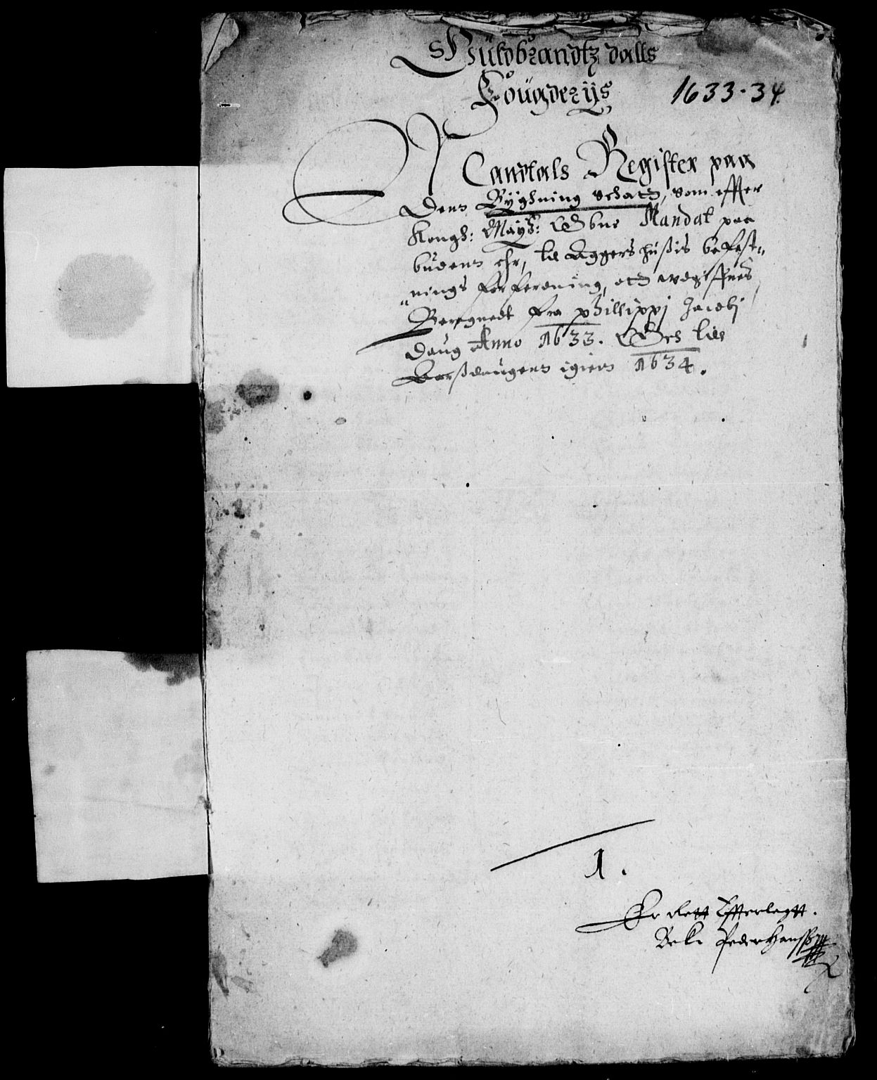 Rentekammeret inntil 1814, Reviderte regnskaper, Lensregnskaper, AV/RA-EA-5023/R/Rb/Rba/L0116: Akershus len, 1633-1634