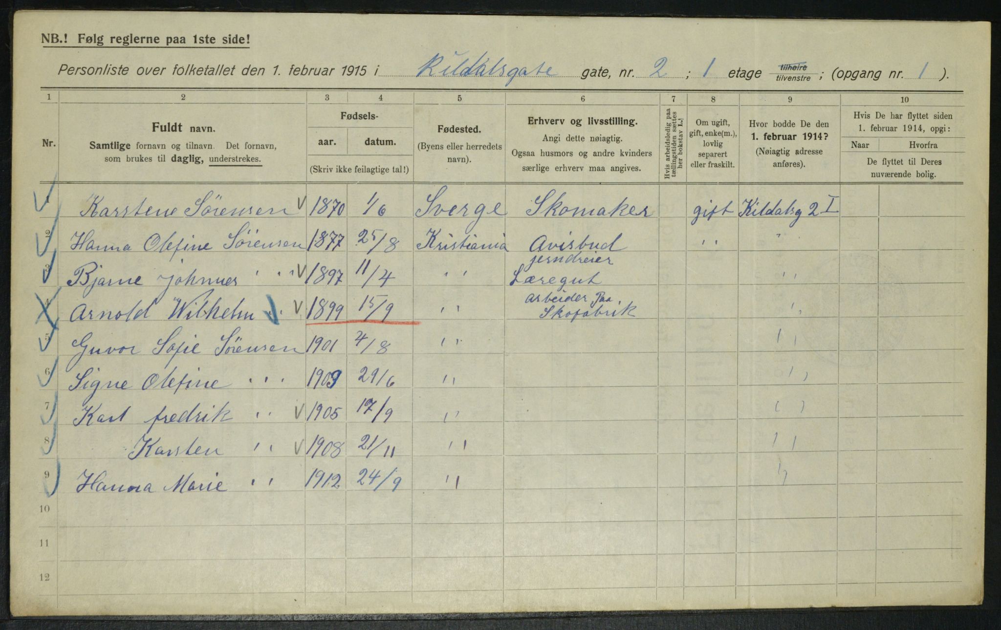 OBA, Municipal Census 1915 for Kristiania, 1915, p. 49073