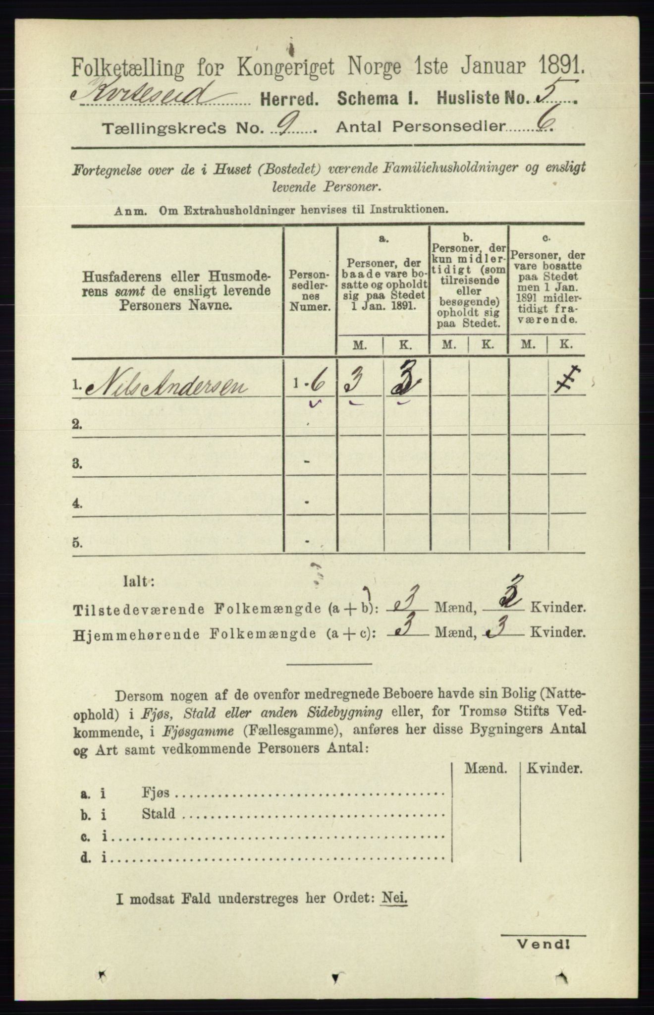 RA, 1891 census for 0829 Kviteseid, 1891, p. 1950