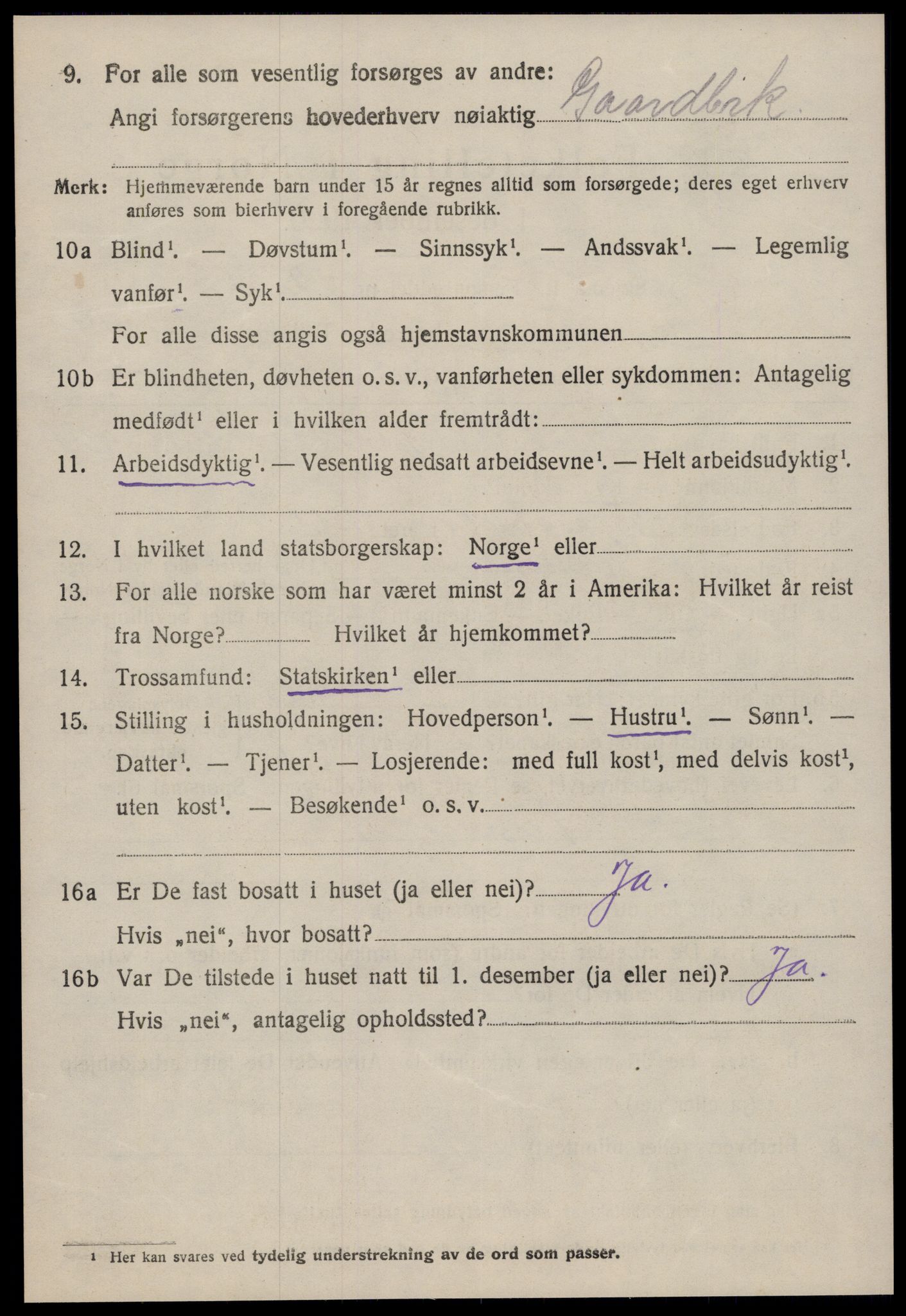 SAT, 1920 census for Tingvoll, 1920, p. 6979