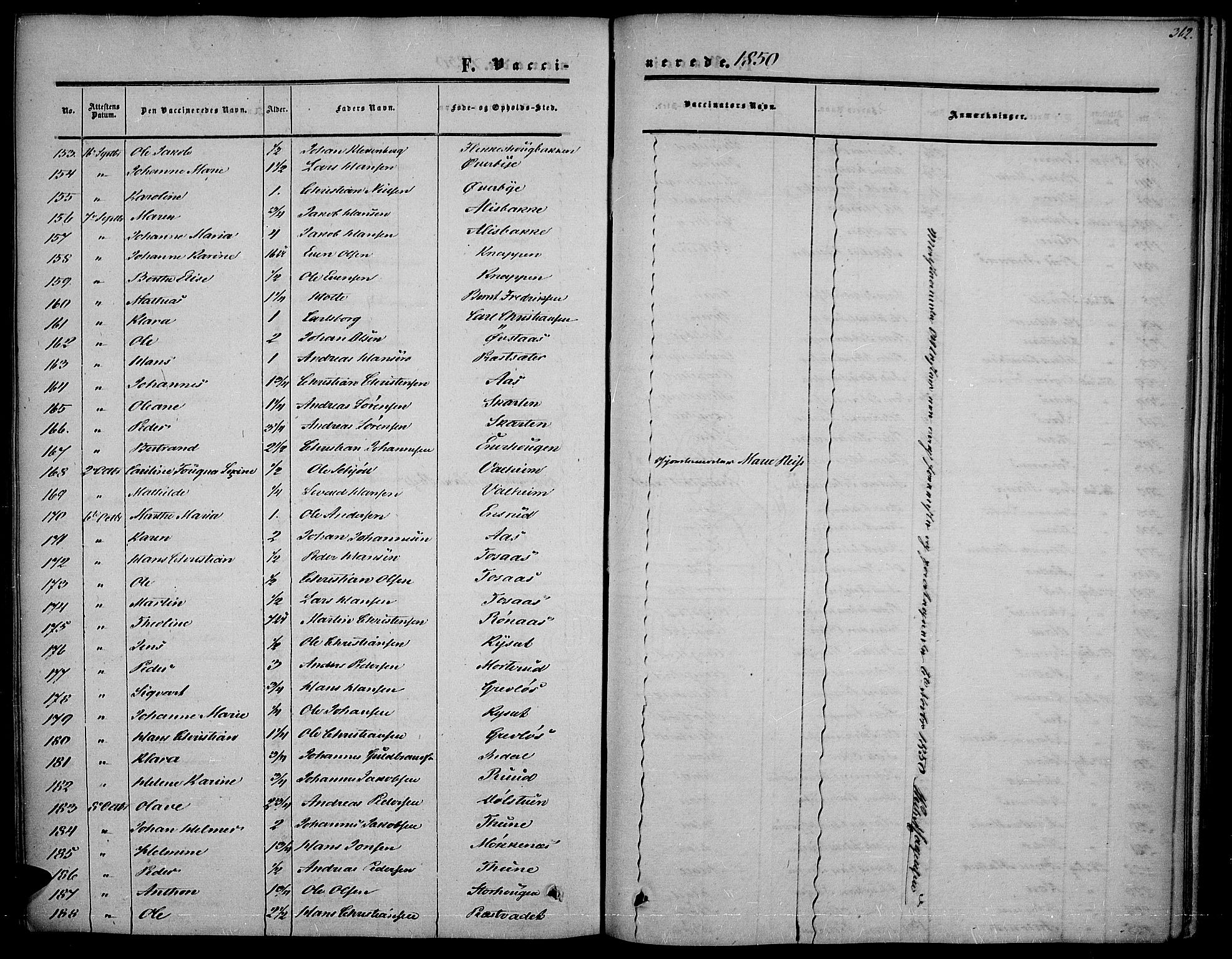 Vestre Toten prestekontor, AV/SAH-PREST-108/H/Ha/Haa/L0005: Parish register (official) no. 5, 1850-1855, p. 362