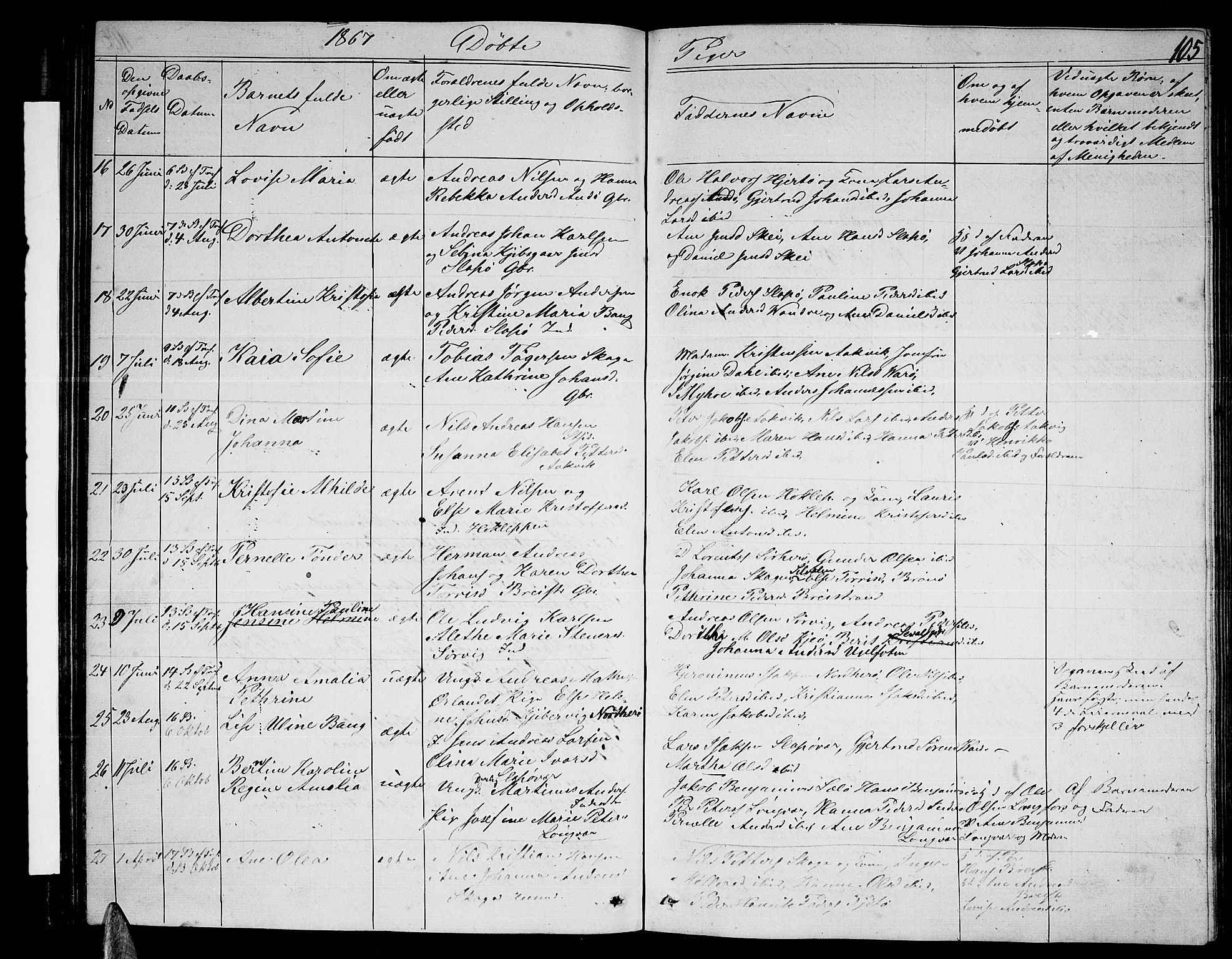 Ministerialprotokoller, klokkerbøker og fødselsregistre - Nordland, AV/SAT-A-1459/834/L0512: Parish register (copy) no. 834C03, 1862-1877, p. 105