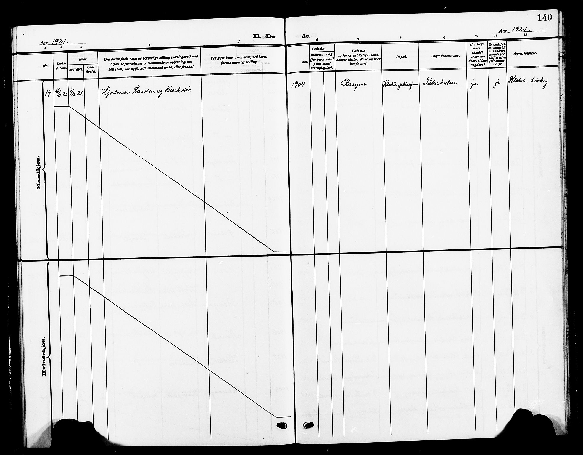 Ministerialprotokoller, klokkerbøker og fødselsregistre - Sør-Trøndelag, SAT/A-1456/618/L0453: Parish register (copy) no. 618C04, 1907-1925, p. 140