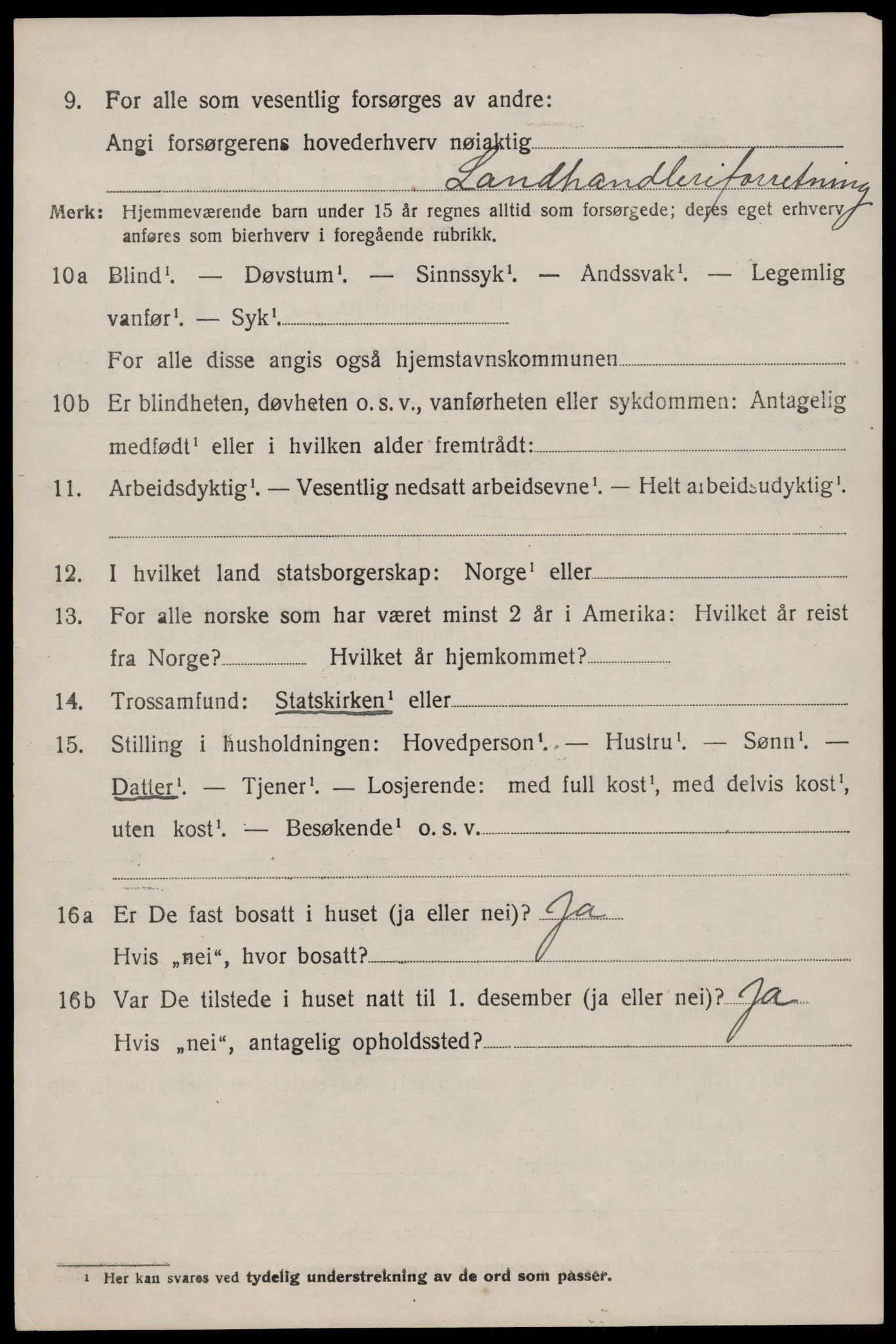 SAST, 1920 census for Rennesøy, 1920, p. 1015