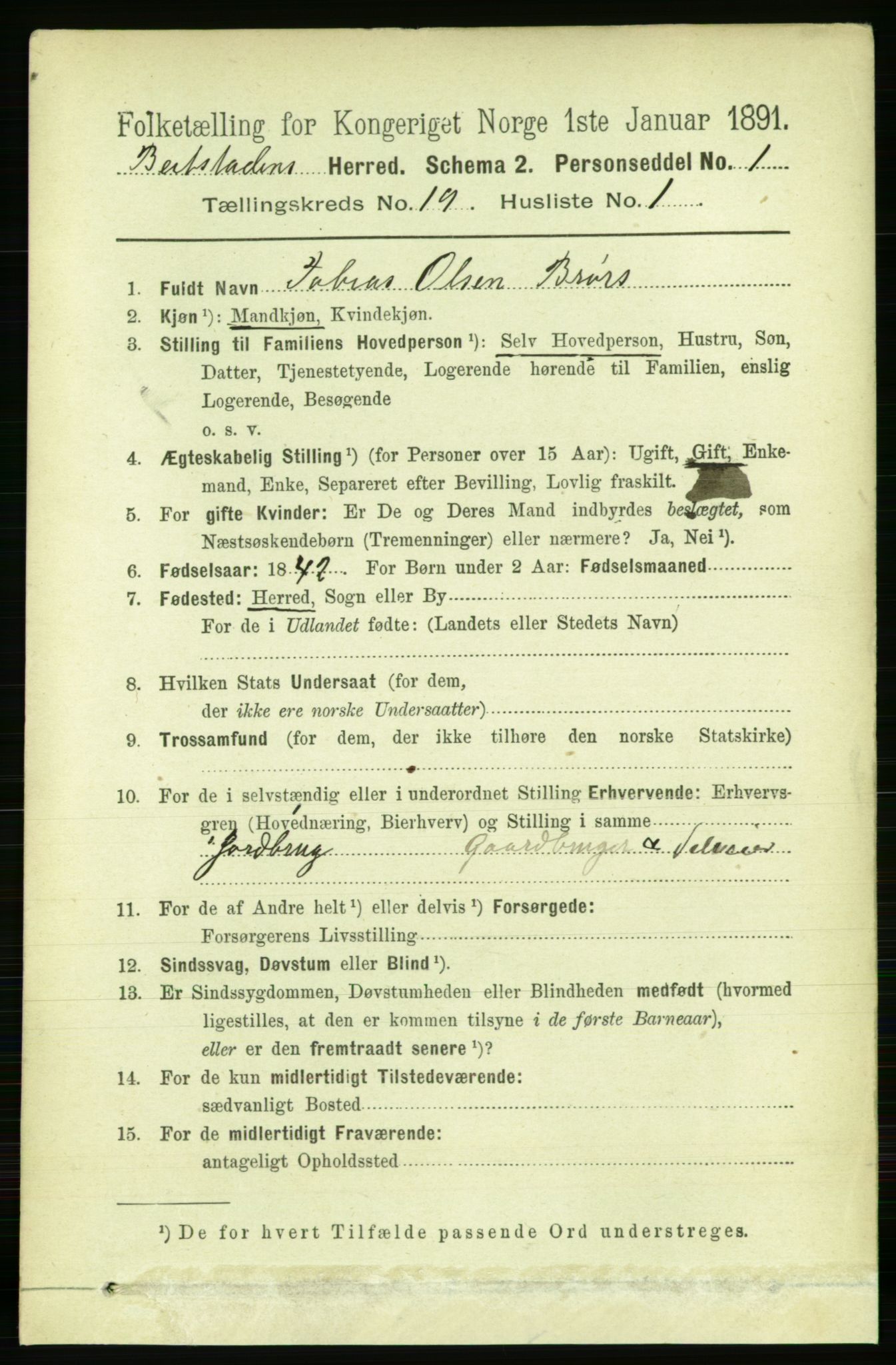 RA, 1891 census for 1727 Beitstad, 1891, p. 4814