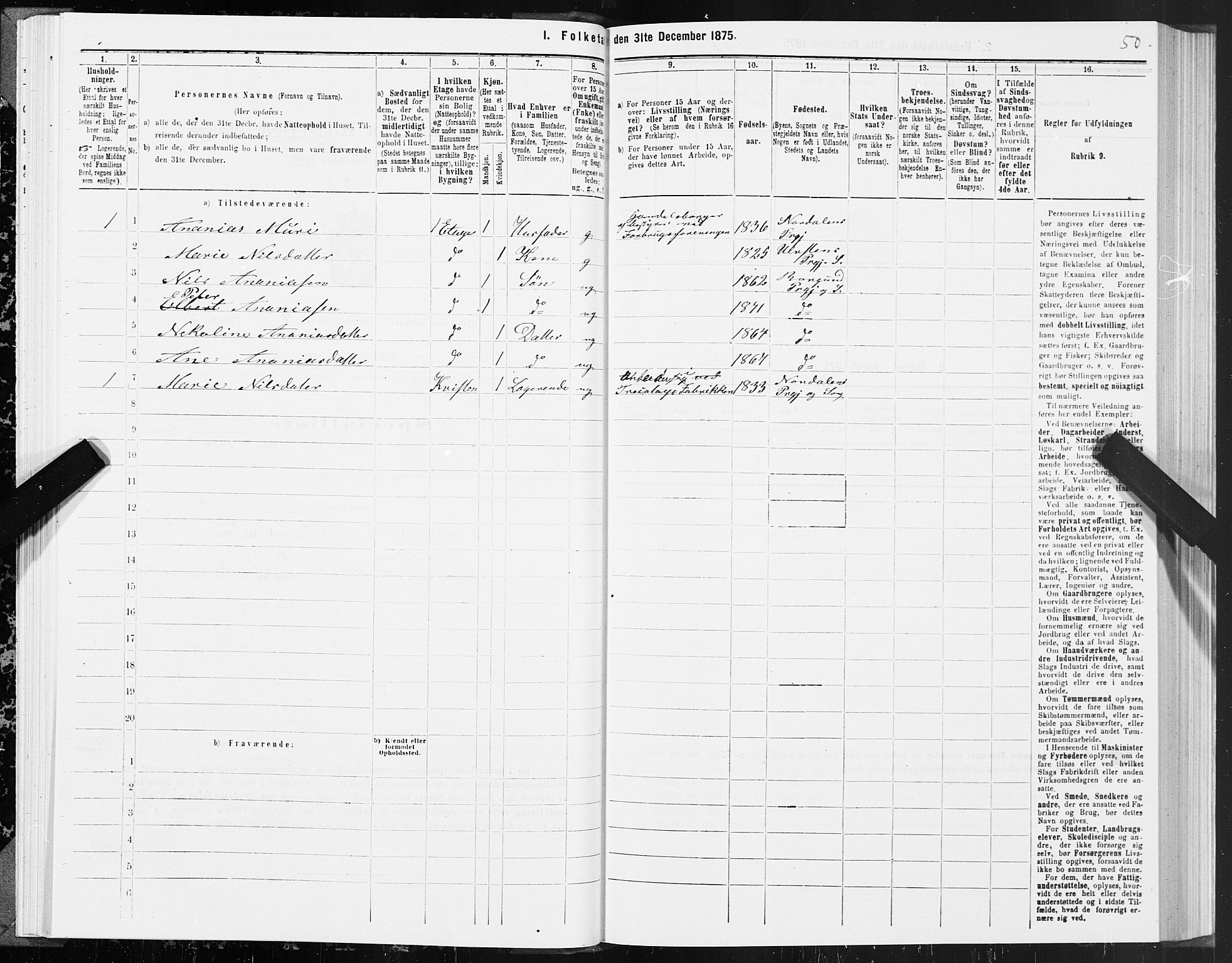 SAT, 1875 census for 1501P Ålesund, 1875, p. 4050