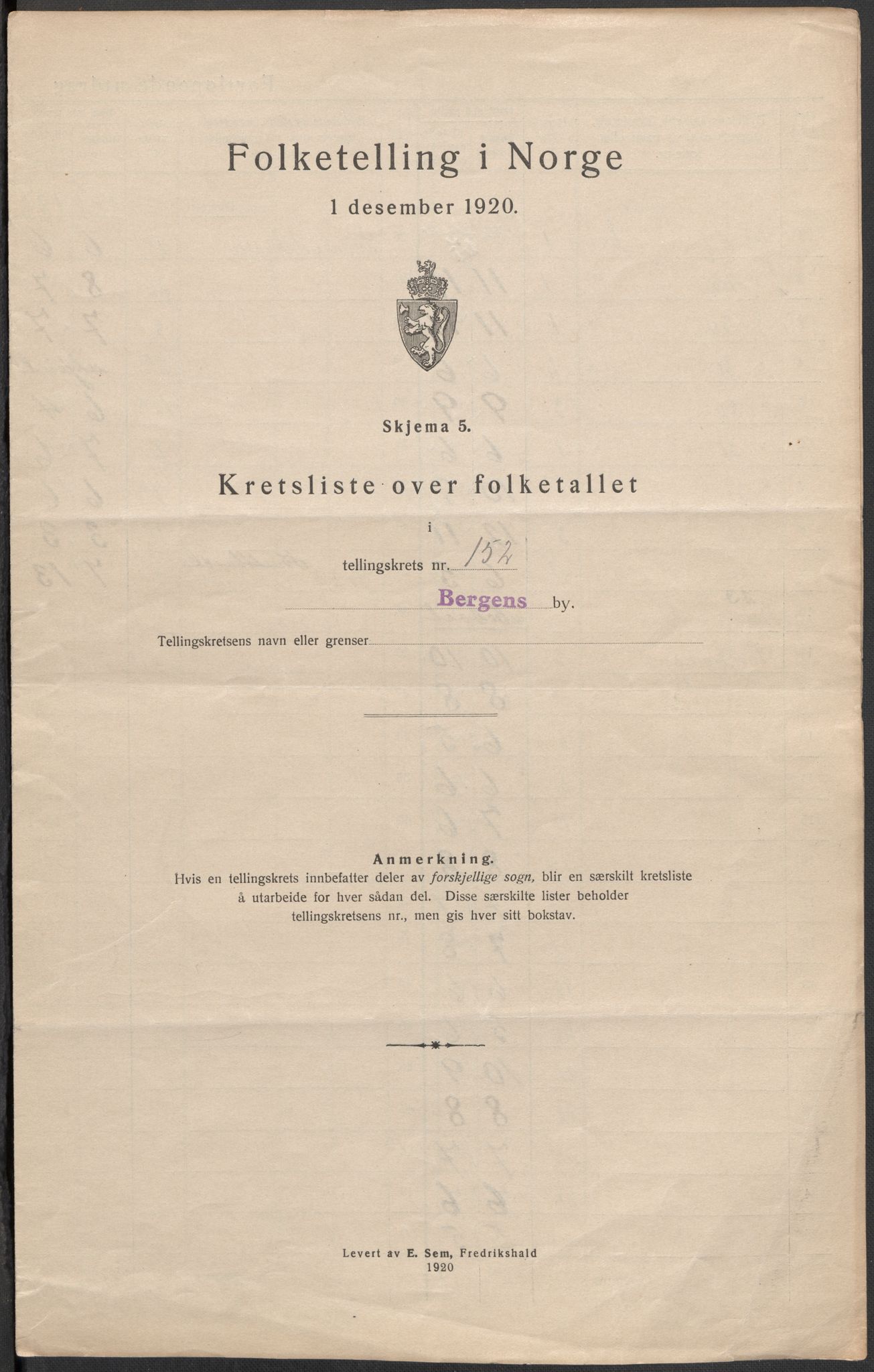 SAB, 1920 census for Bergen, 1920, p. 476