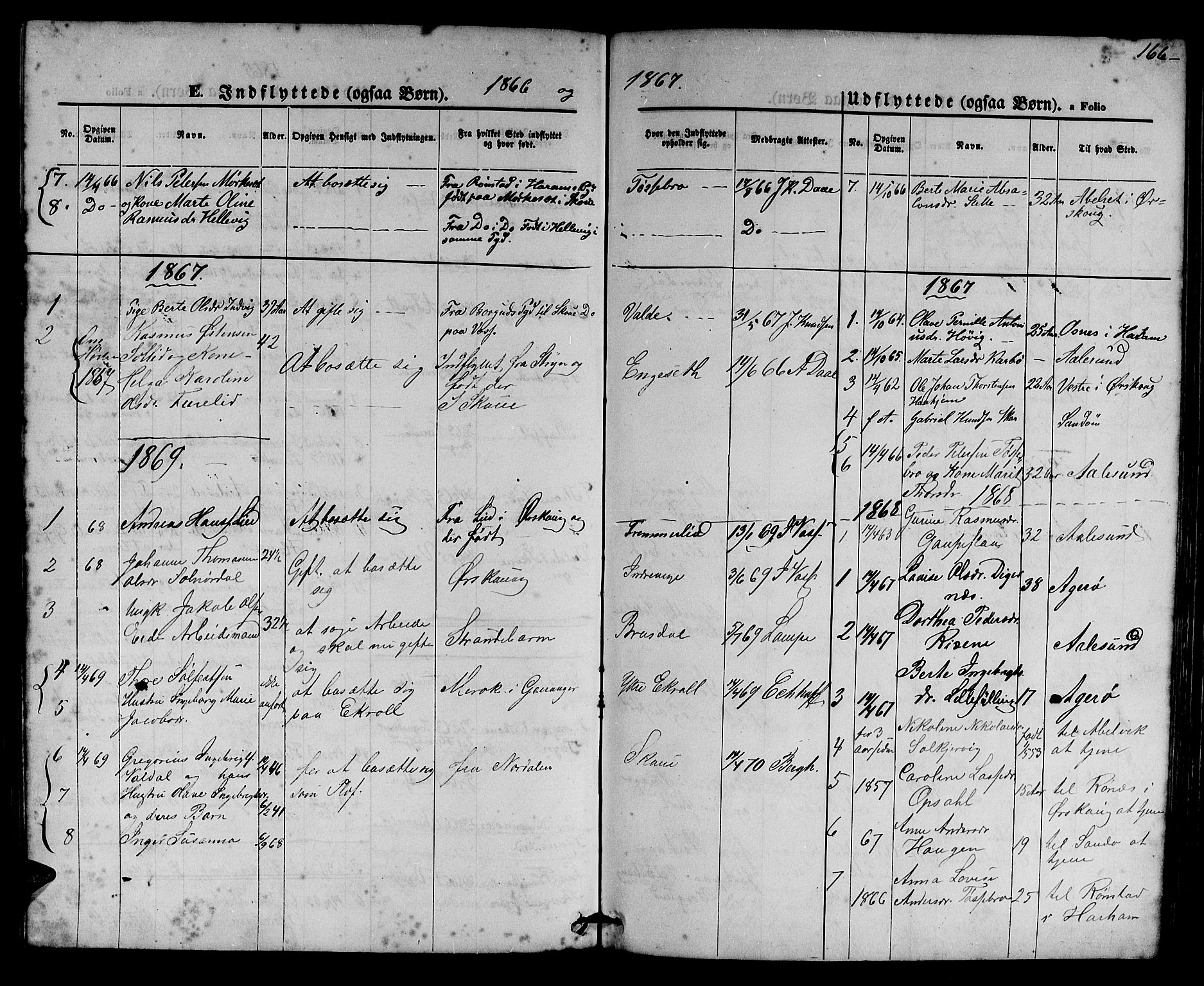 Ministerialprotokoller, klokkerbøker og fødselsregistre - Møre og Romsdal, AV/SAT-A-1454/524/L0364: Parish register (copy) no. 524C05, 1865-1879, p. 166