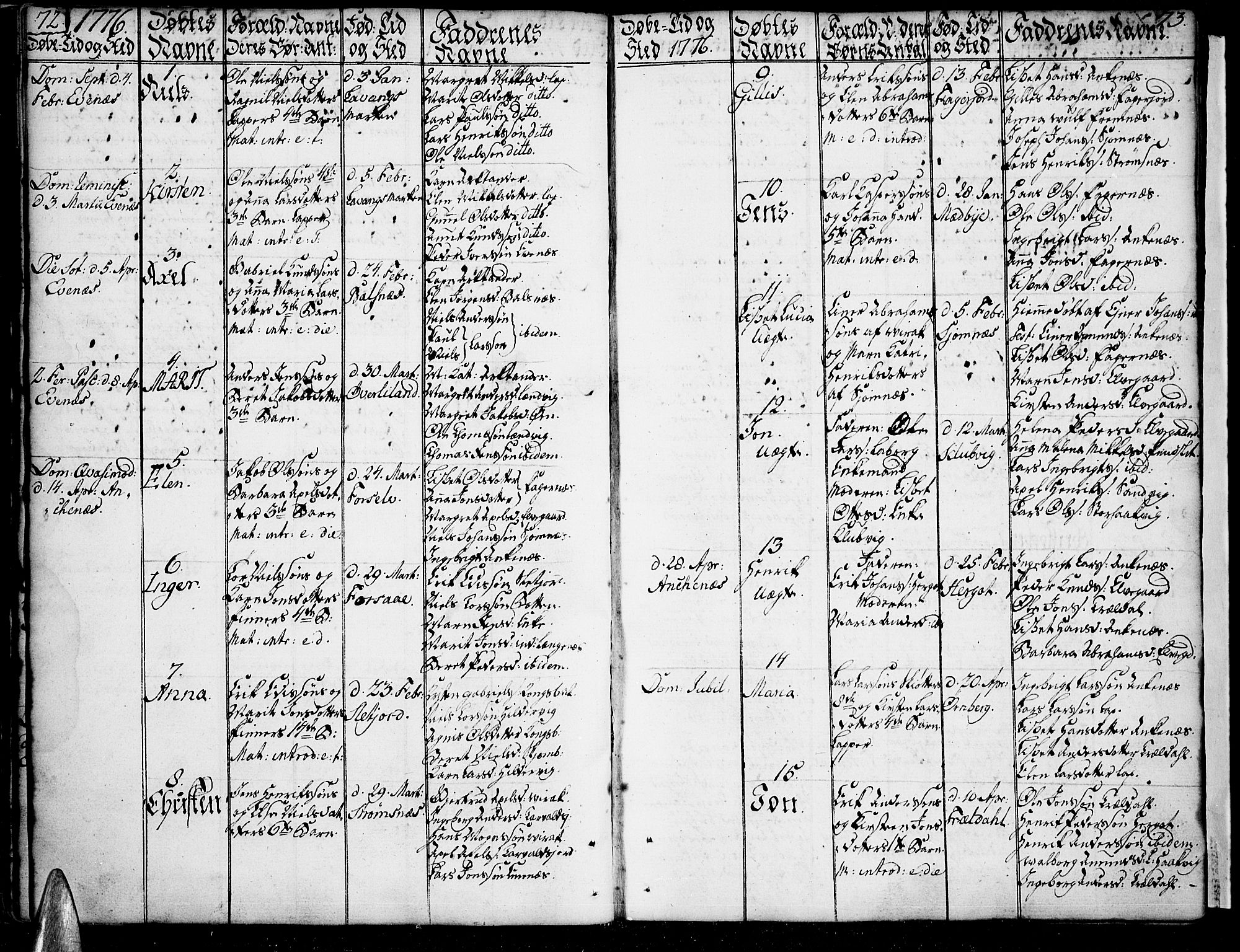 Ministerialprotokoller, klokkerbøker og fødselsregistre - Nordland, AV/SAT-A-1459/863/L0892: Parish register (official) no. 863A04, 1765-1794, p. 72-73
