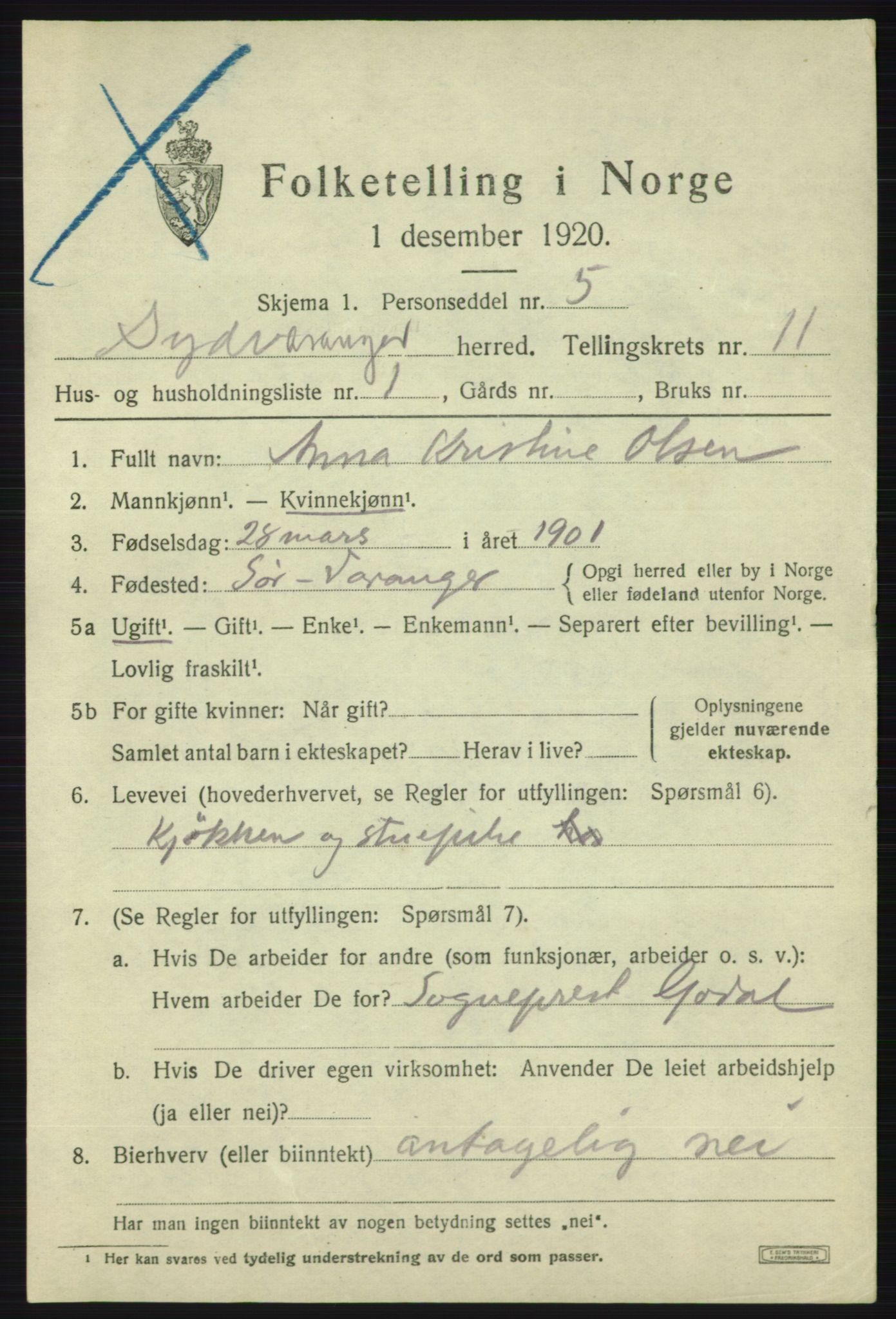 SATØ, 1920 census for Sør-Varanger, 1920, p. 7100