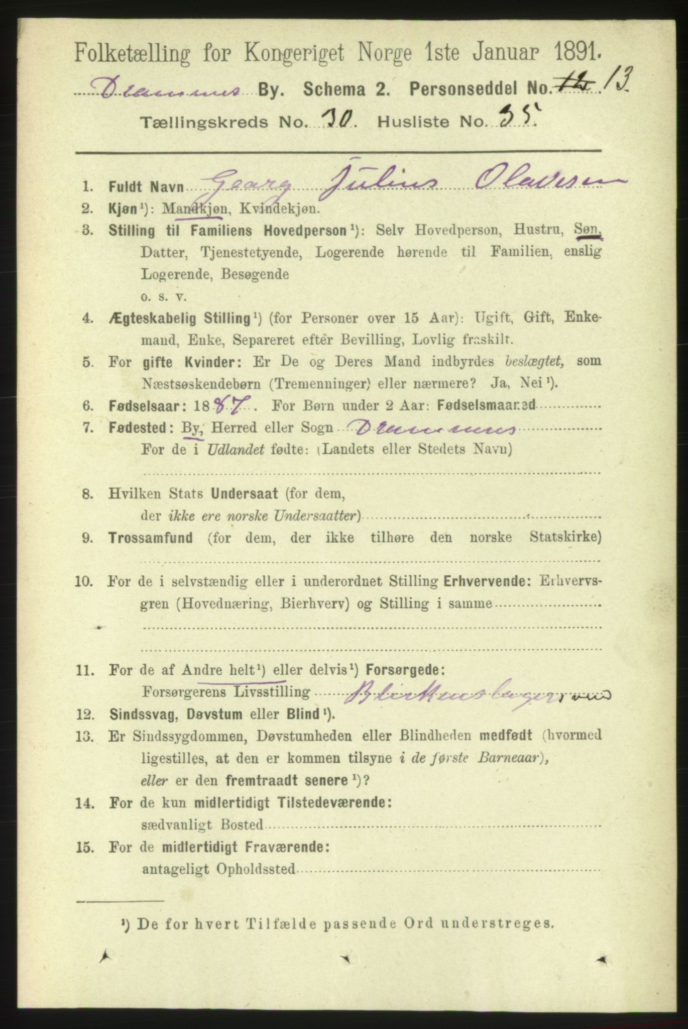 RA, 1891 census for 0602 Drammen, 1891, p. 18562