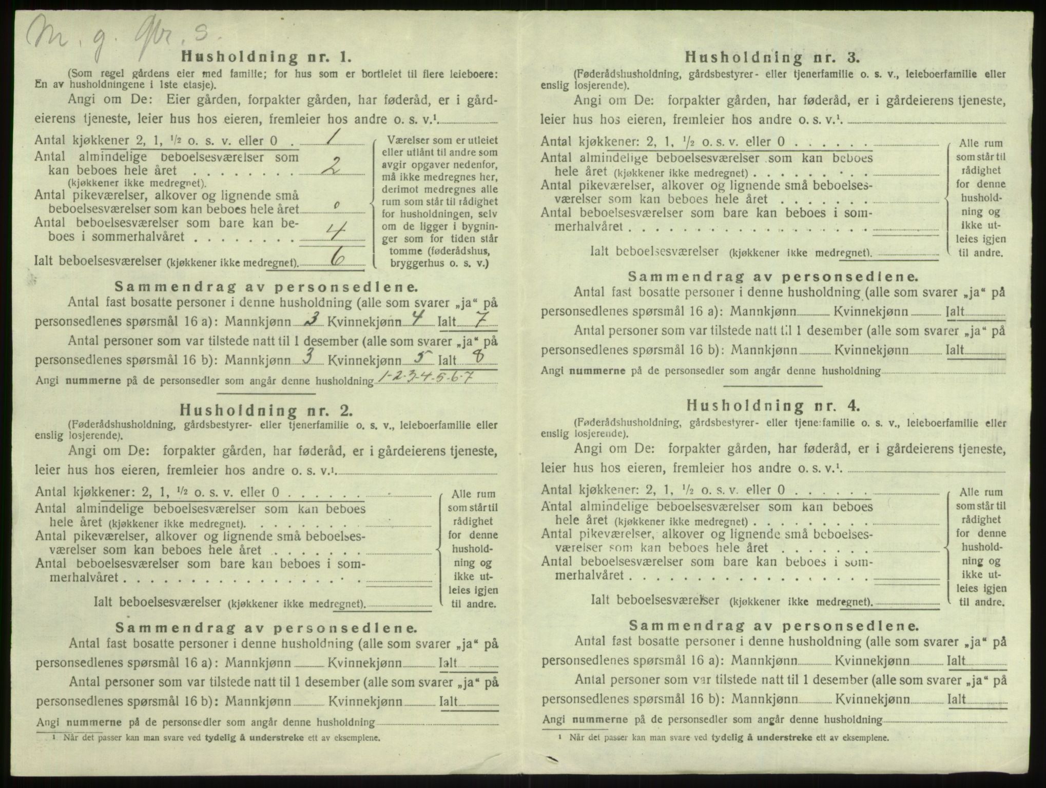 SAB, 1920 census for Lindås, 1920, p. 826