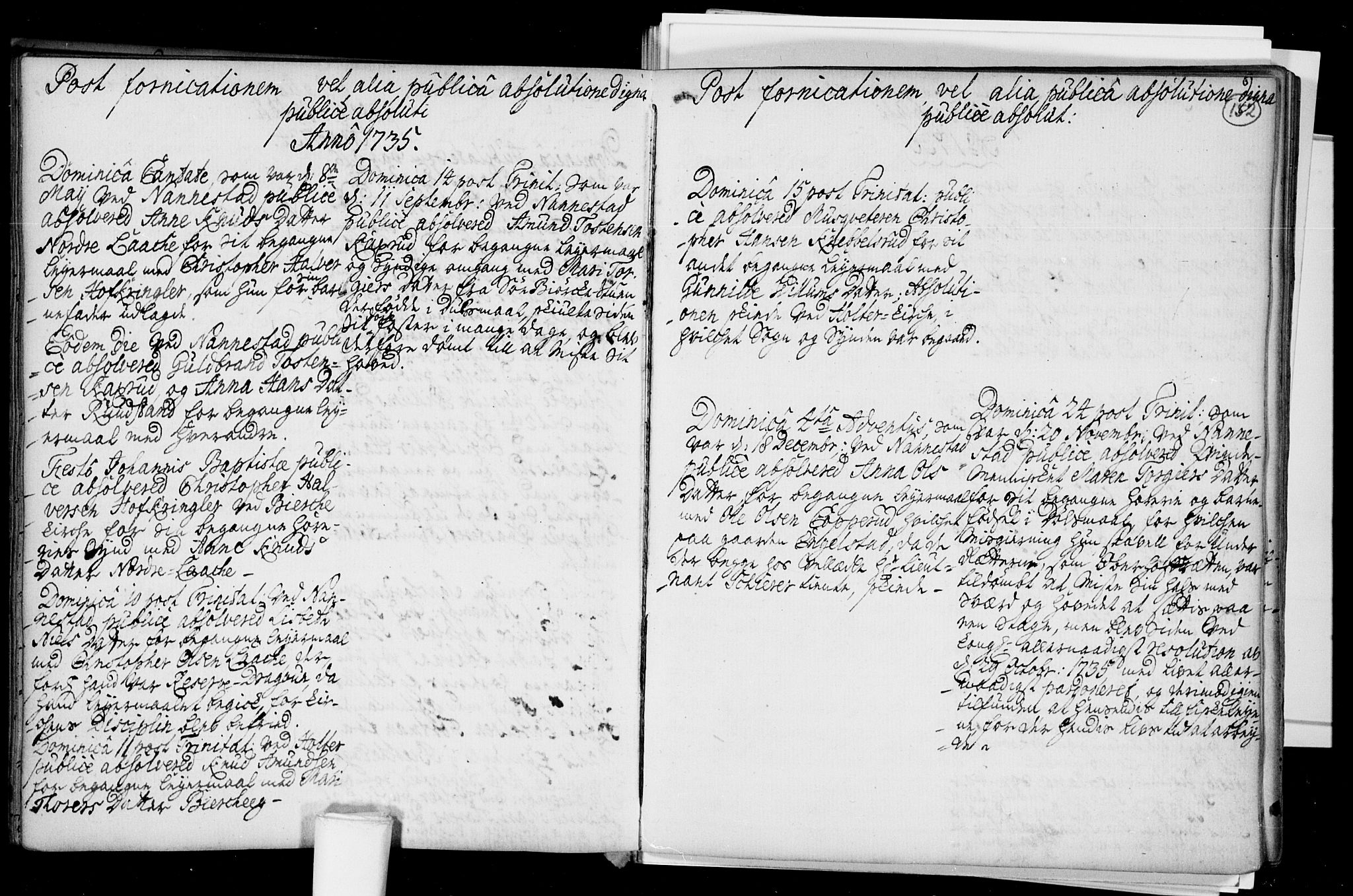 Nannestad prestekontor Kirkebøker, SAO/A-10414a/F/Fa/L0005: Parish register (official) no. I 5, 1729-1738, p. 152