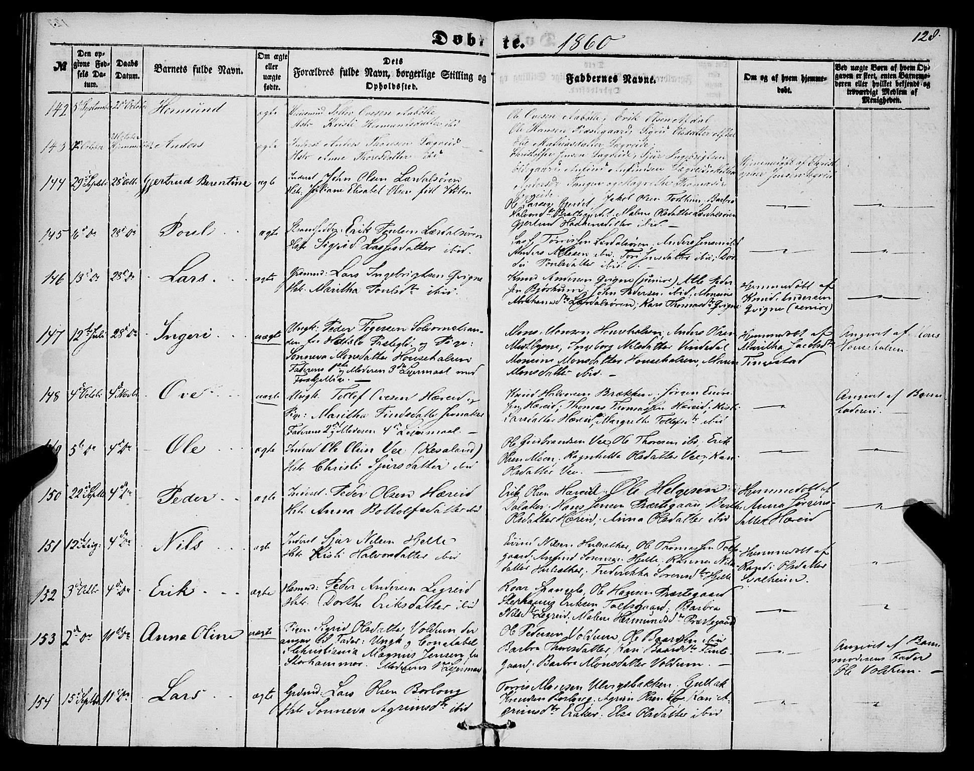 Lærdal sokneprestembete, SAB/A-81201: Parish register (official) no. A 11, 1850-1866, p. 128