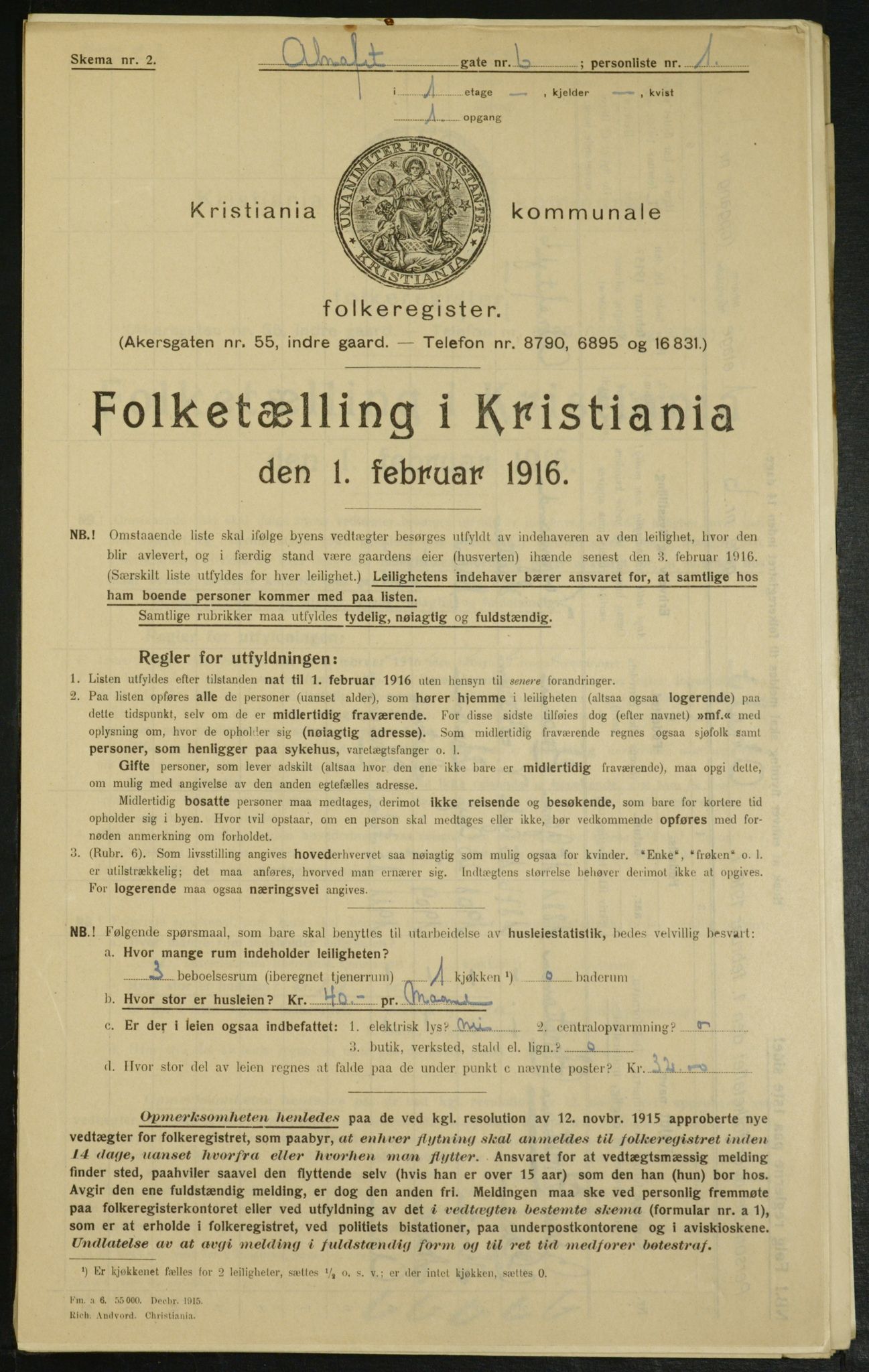 OBA, Municipal Census 1916 for Kristiania, 1916, p. 973