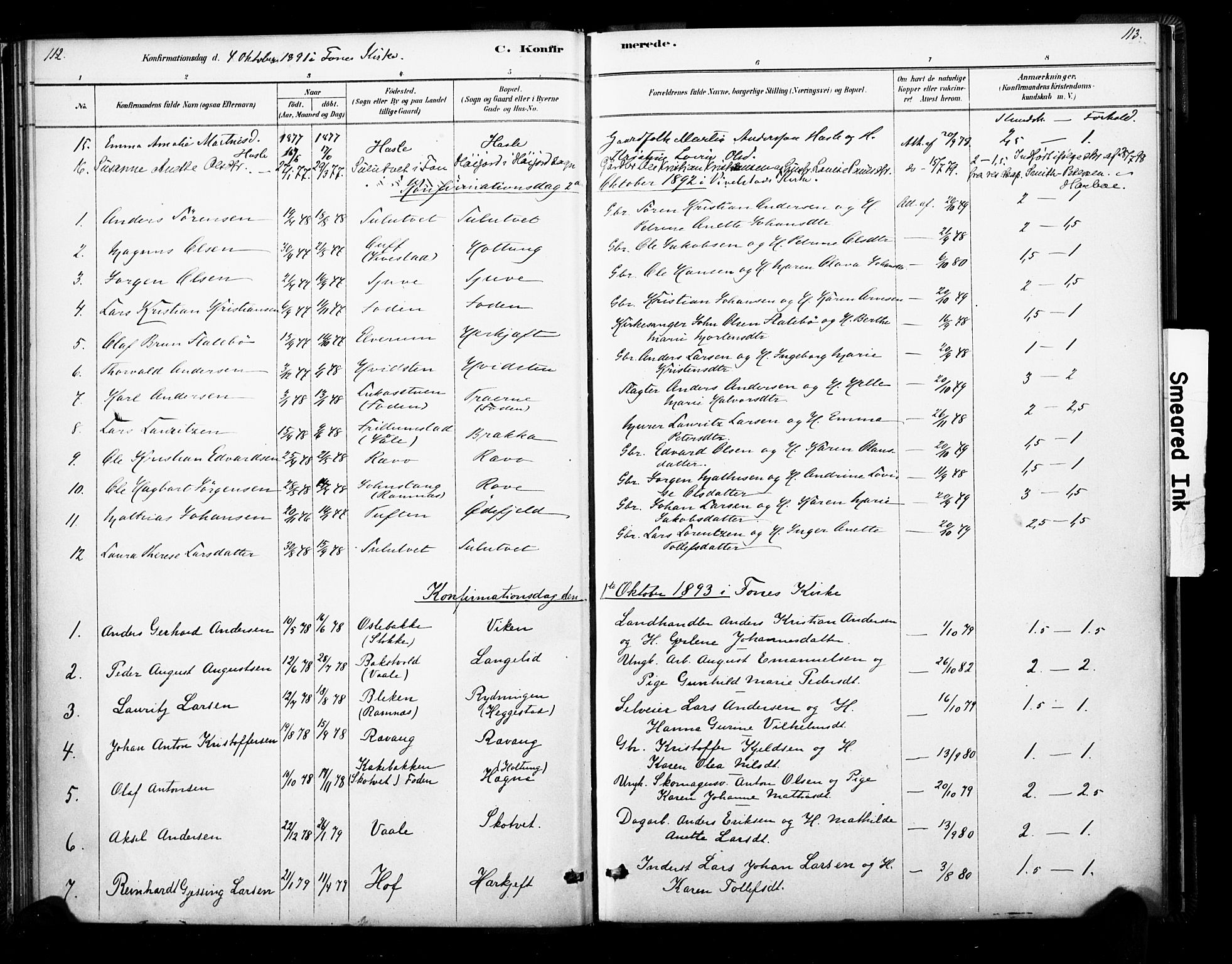 Ramnes kirkebøker, SAKO/A-314/F/Fb/L0001: Parish register (official) no. II 1, 1878-1894, p. 112-113