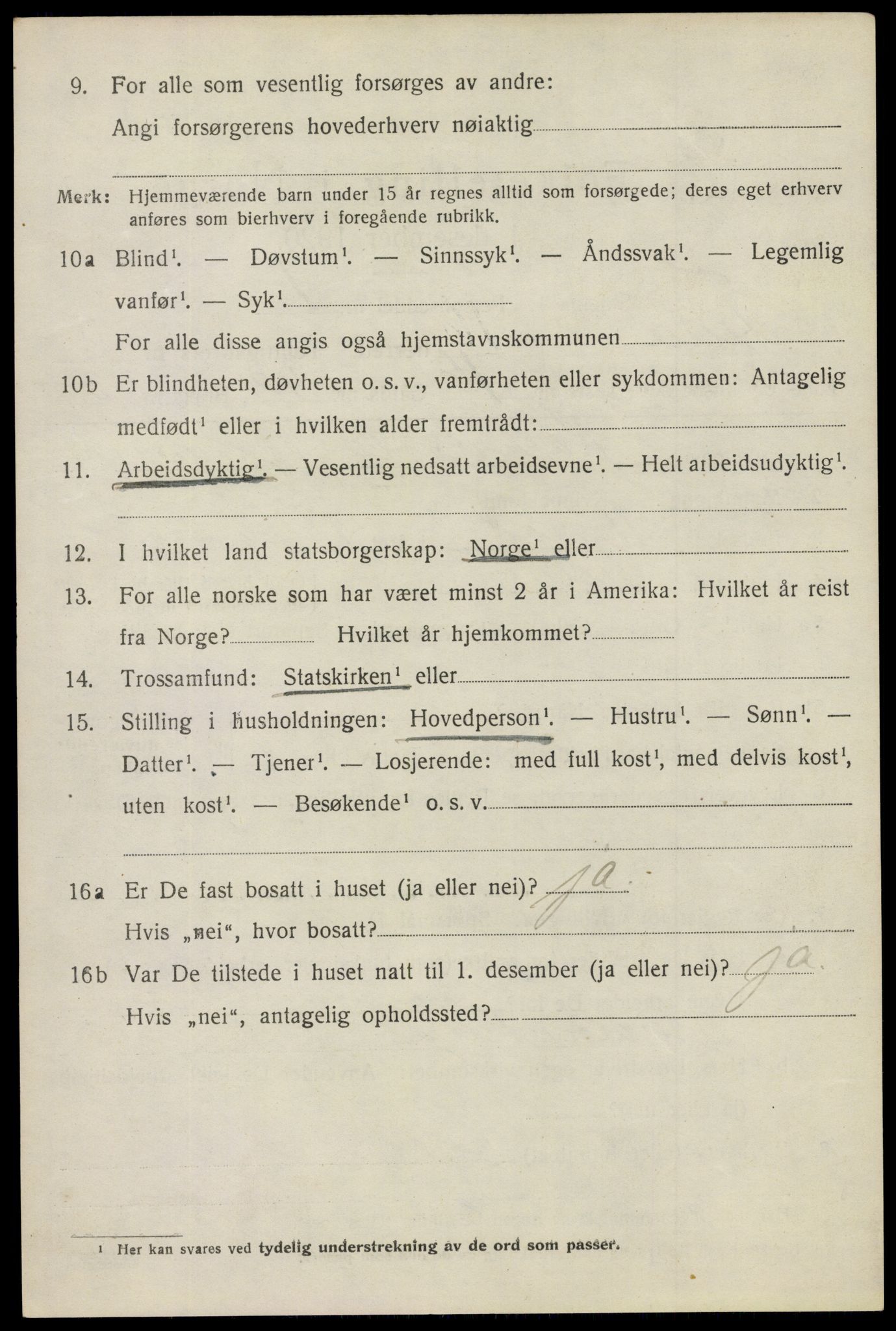 SAO, 1920 census for Tune, 1920, p. 3043