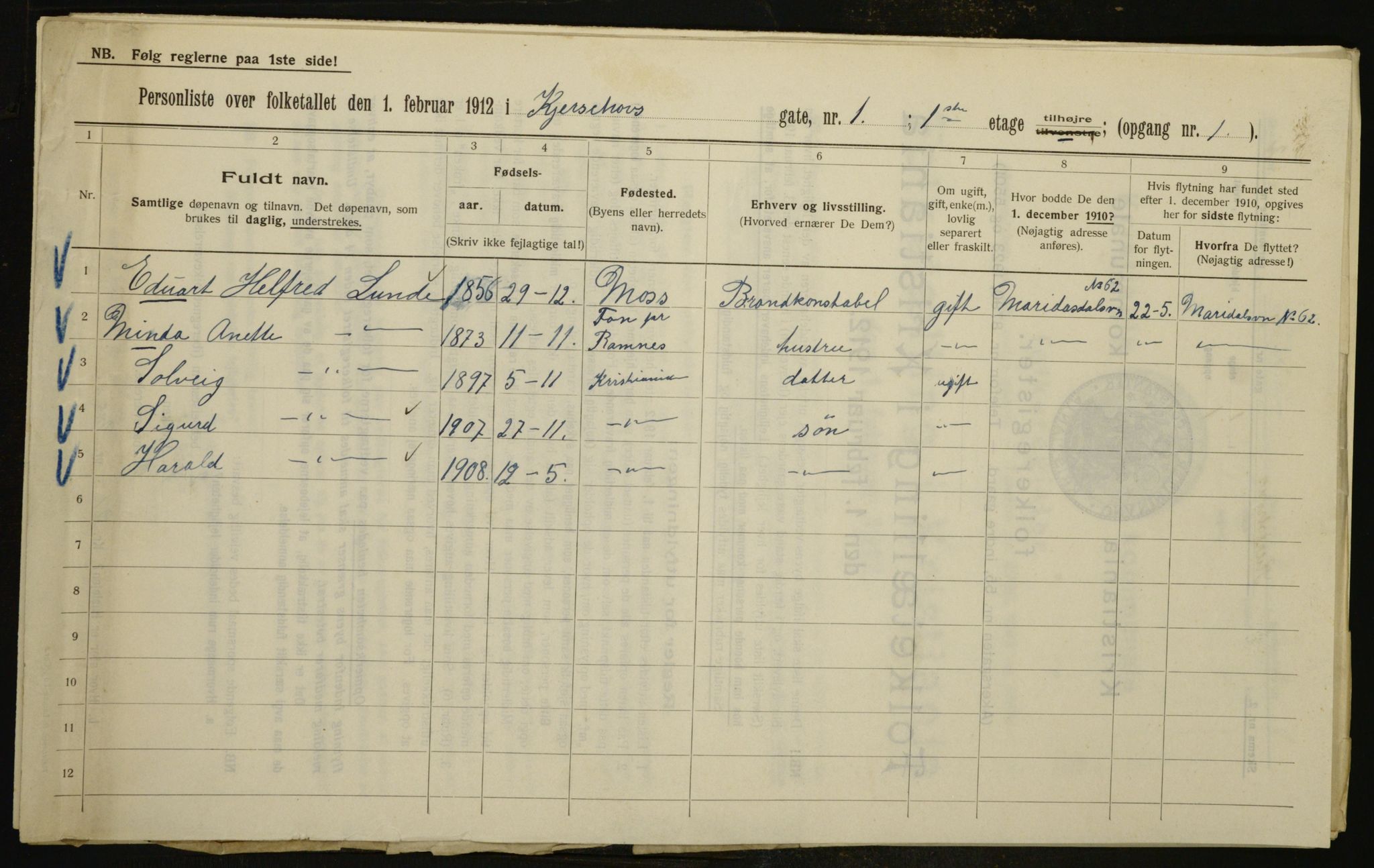 OBA, Municipal Census 1912 for Kristiania, 1912, p. 49680