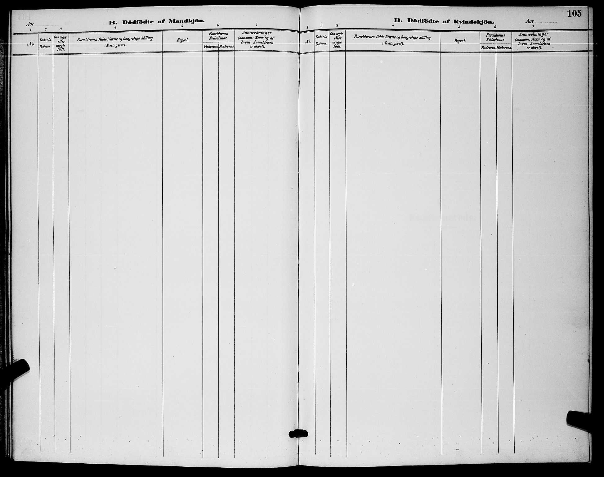 Kongsberg kirkebøker, AV/SAKO-A-22/G/Ga/L0006: Parish register (copy) no. 6, 1890-1901, p. 105