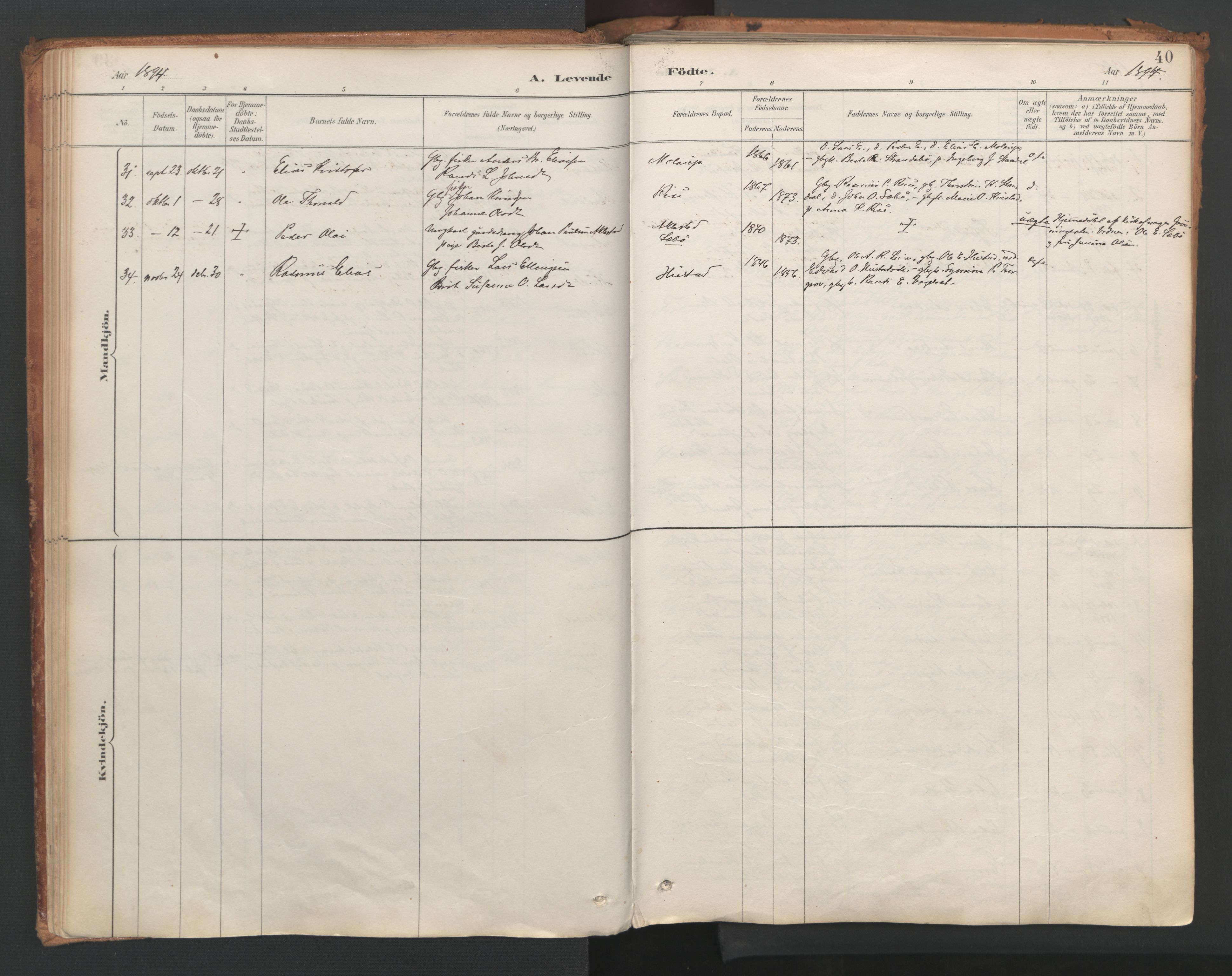Ministerialprotokoller, klokkerbøker og fødselsregistre - Møre og Romsdal, AV/SAT-A-1454/515/L0211: Parish register (official) no. 515A07, 1886-1910, p. 40