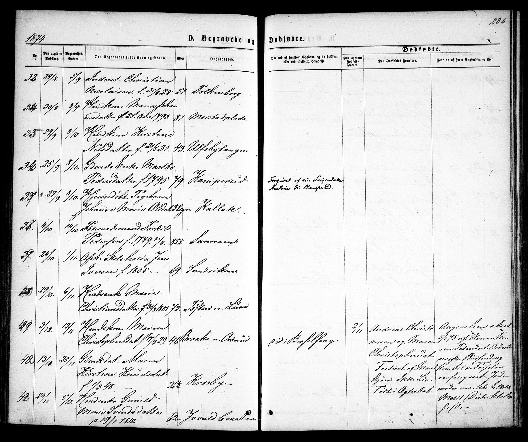 Rødenes prestekontor Kirkebøker, AV/SAO-A-2005/F/Fa/L0008: Parish register (official) no. I 8, 1869-1879, p. 286