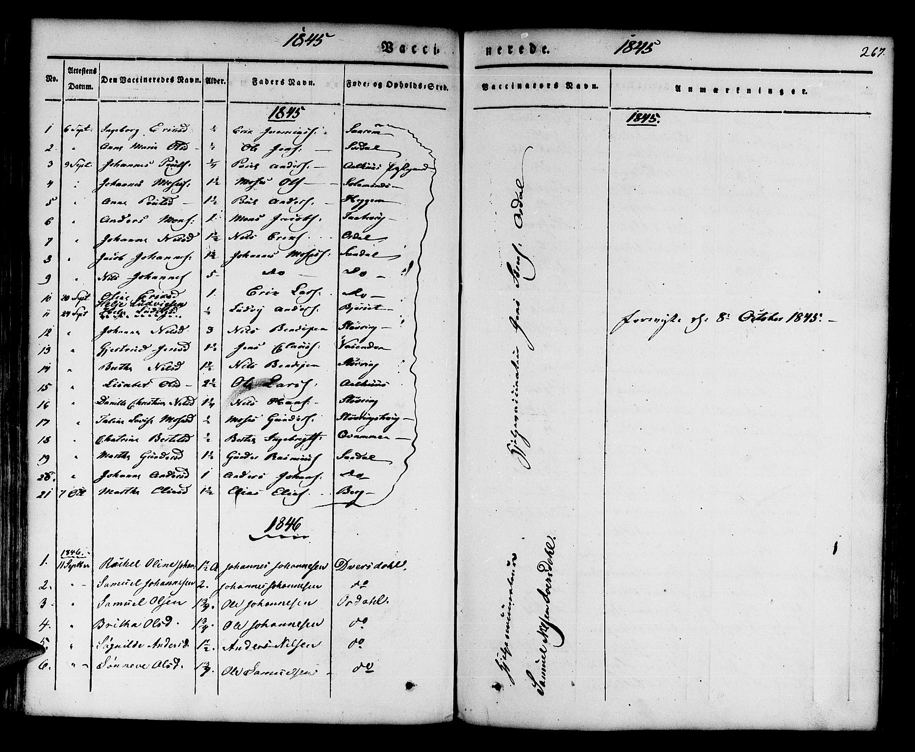 Jølster sokneprestembete, SAB/A-80701/H/Haa/Haaa/L0009: Parish register (official) no. A 9, 1833-1848, p. 267
