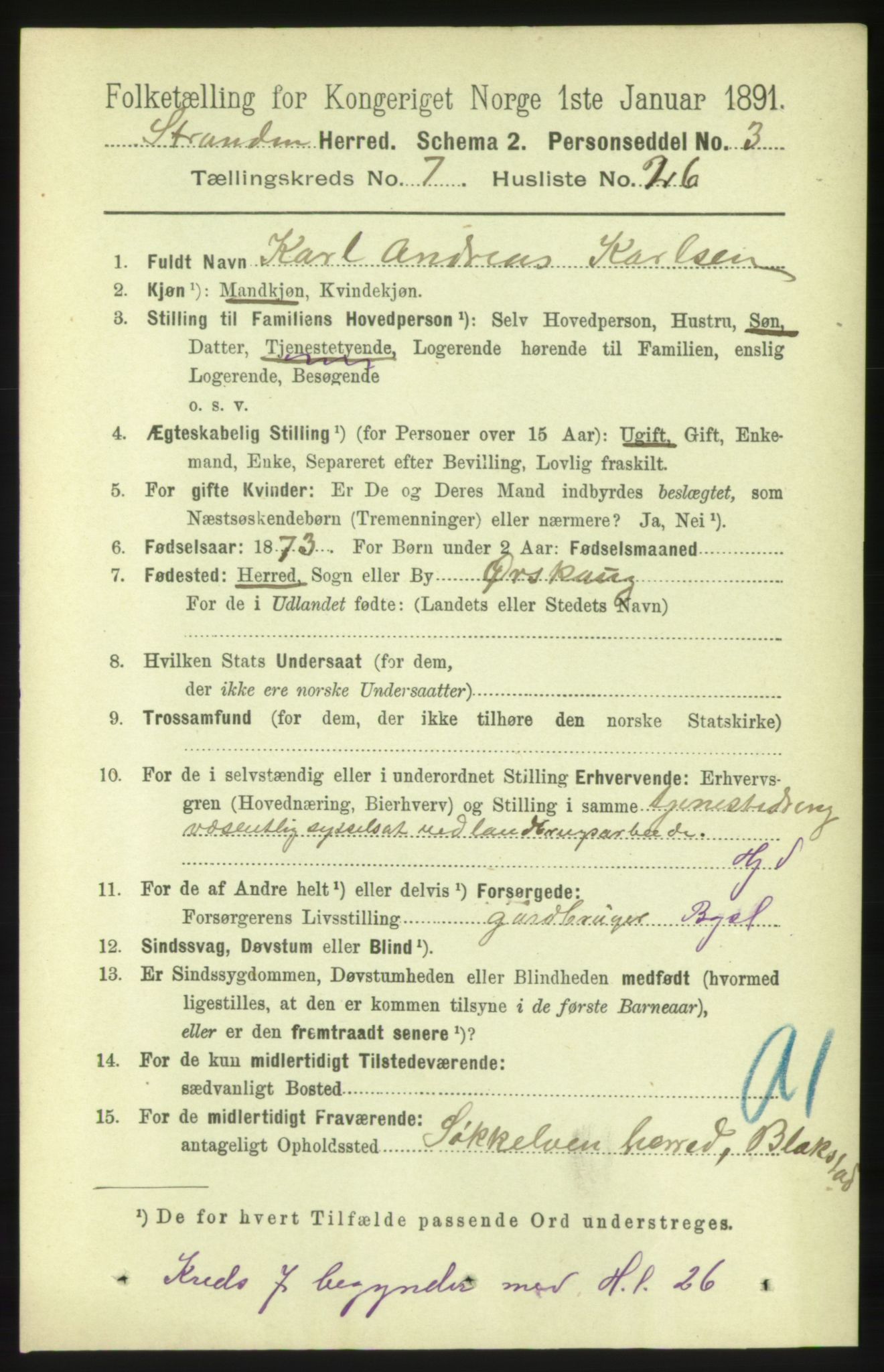 RA, 1891 census for 1525 Stranda, 1891, p. 1684