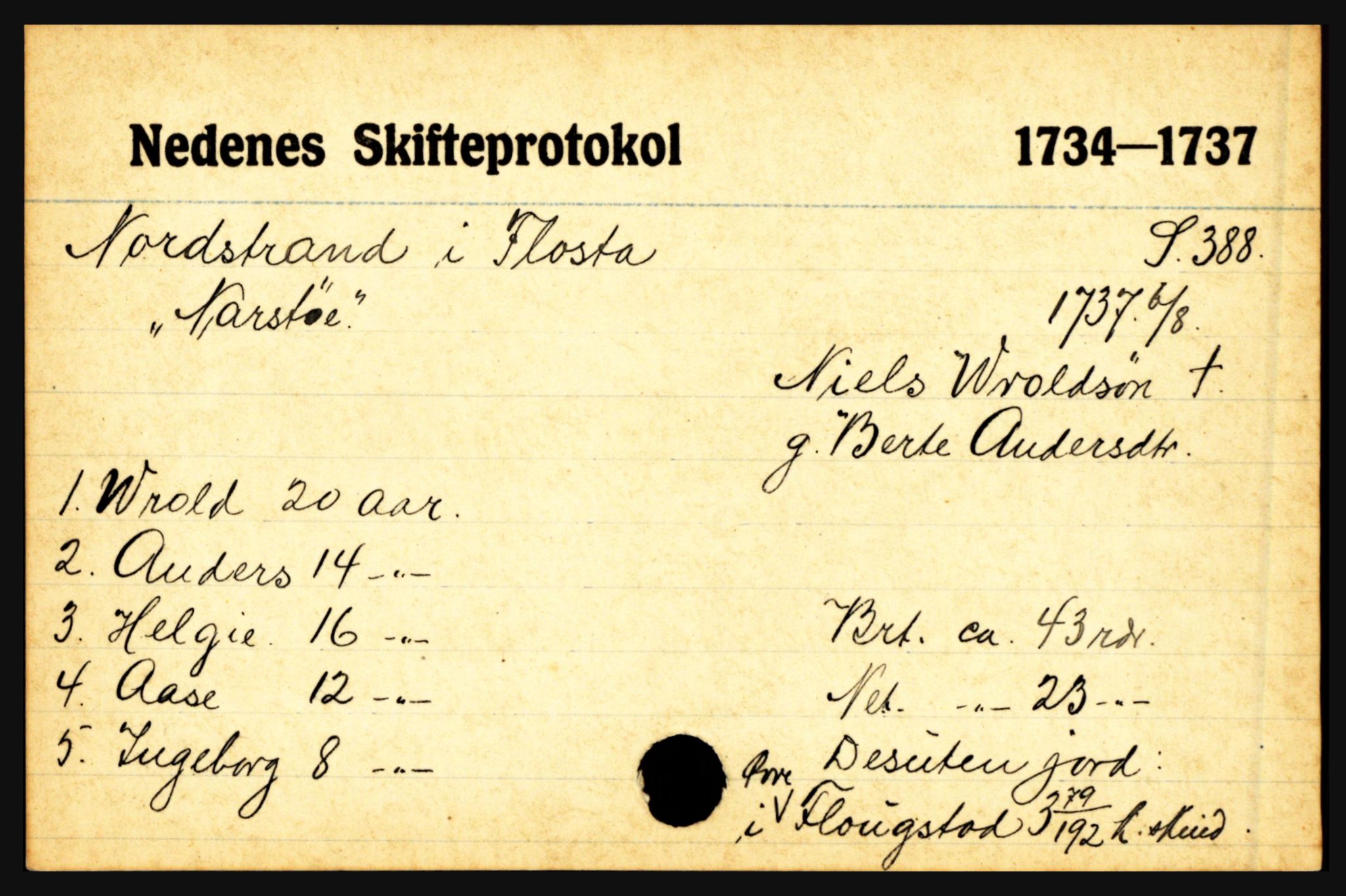 Nedenes sorenskriveri før 1824, AV/SAK-1221-0007/H, p. 22383