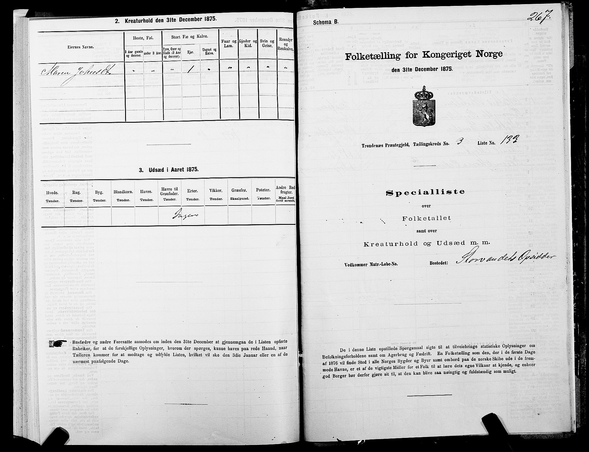 SATØ, 1875 census for 1914P Trondenes, 1875, p. 3267