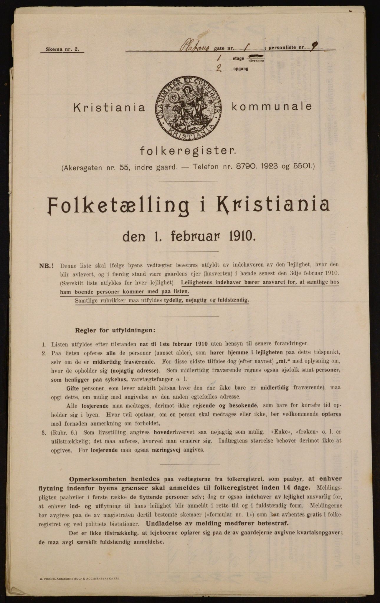 OBA, Municipal Census 1910 for Kristiania, 1910, p. 76975