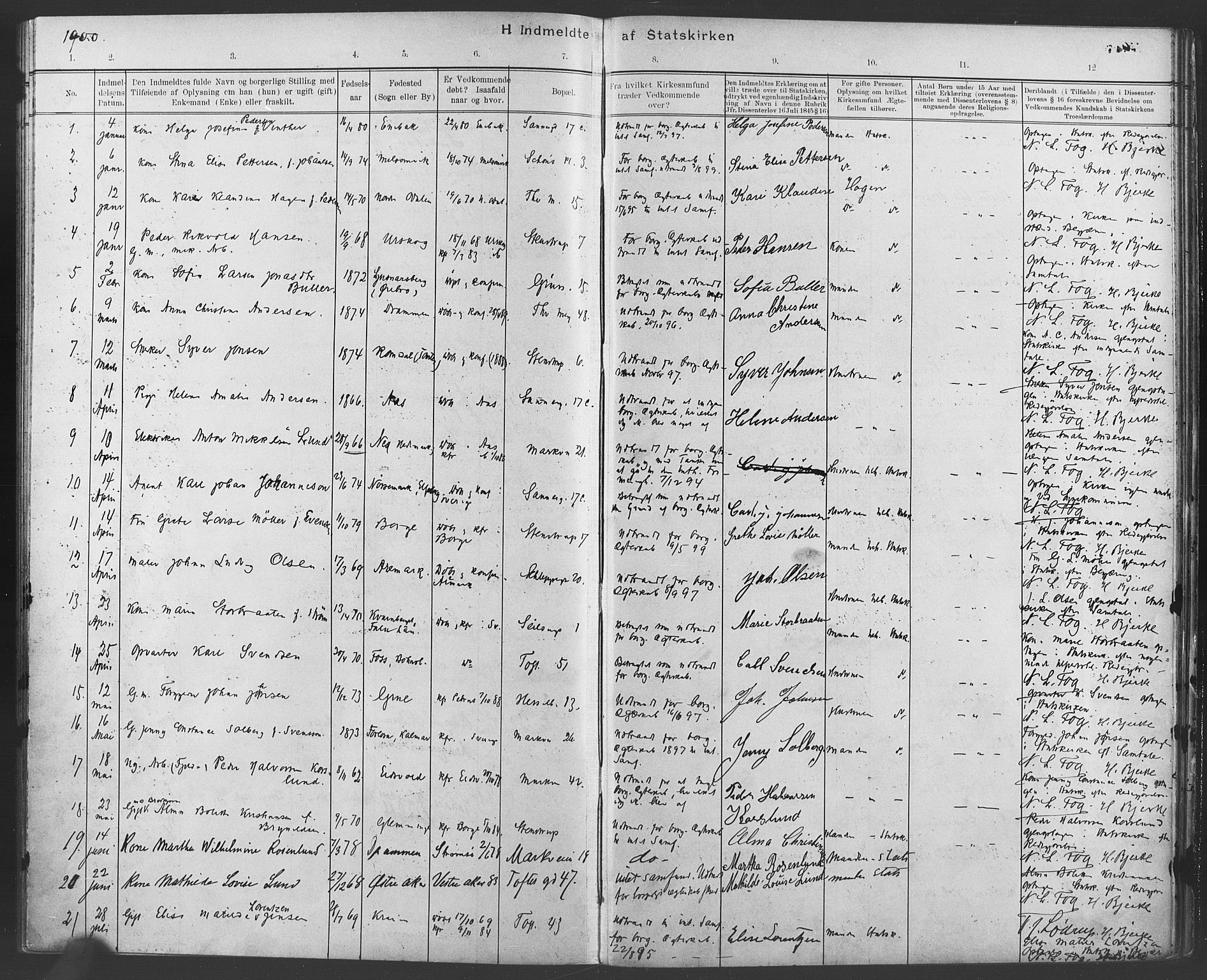 Paulus prestekontor Kirkebøker, AV/SAO-A-10871/F/Fa/L0007: Parish register (official) no. 7, 1897-1915